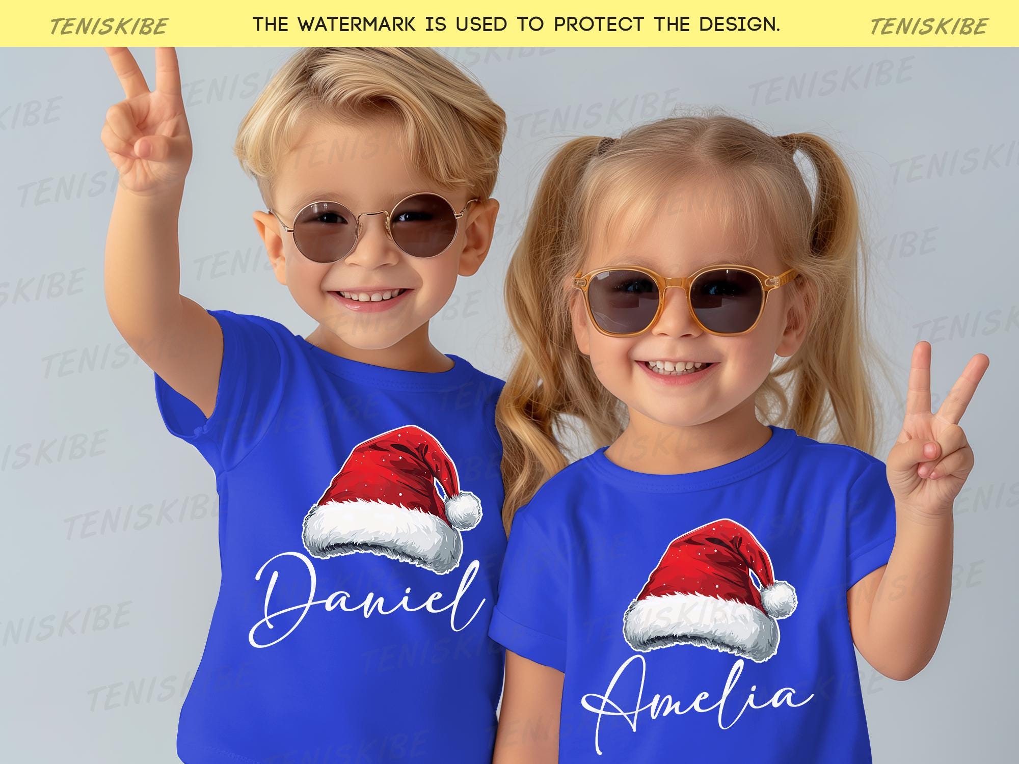 Custom Santa Hat Family Christmas T-shirts