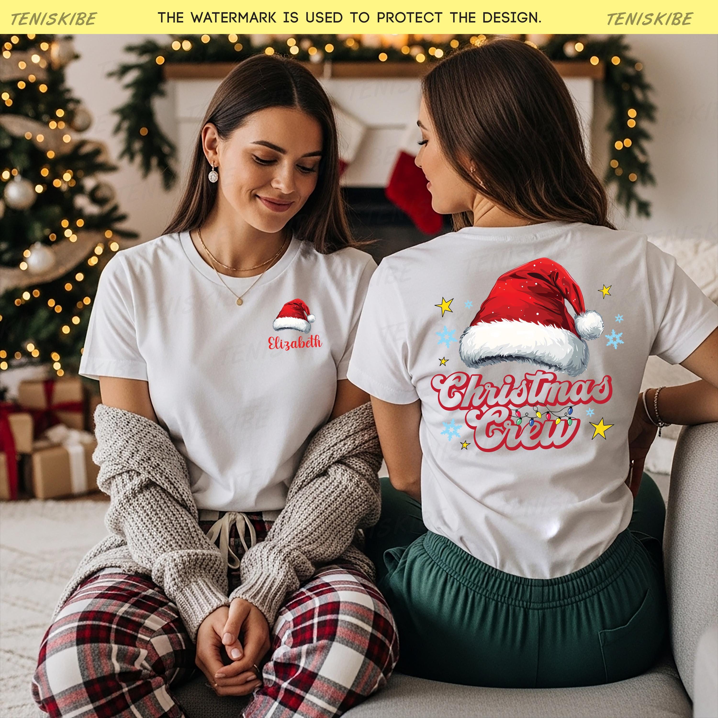 Custom Christmas Crew T-shirts, Two Sided Christmas Shirt With Name