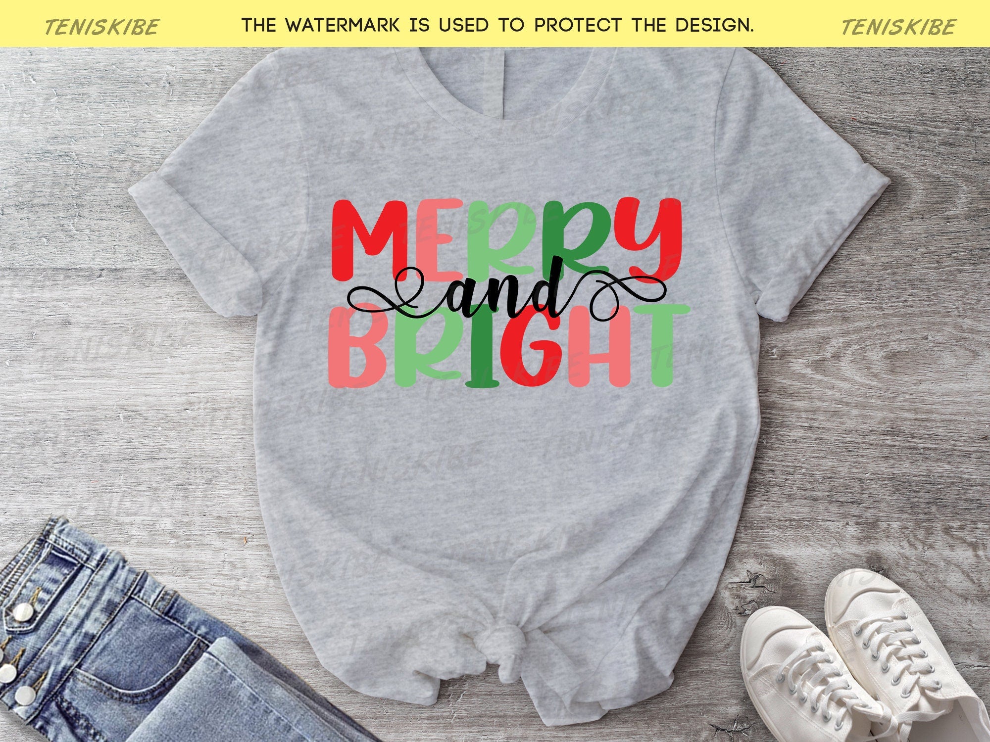 Merry And Bright Christmas T-shirt