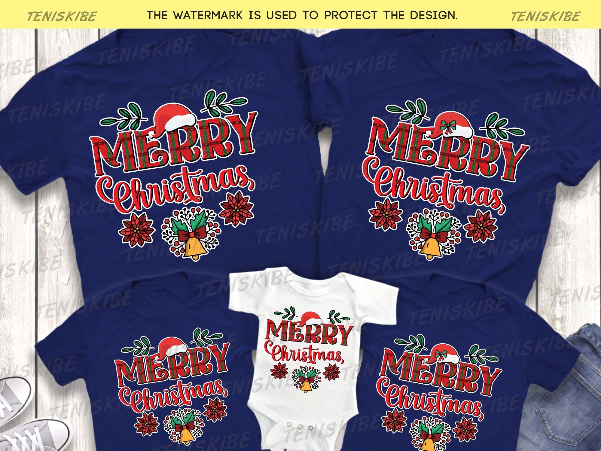 Merry Christmas Santa Hat T-shirt