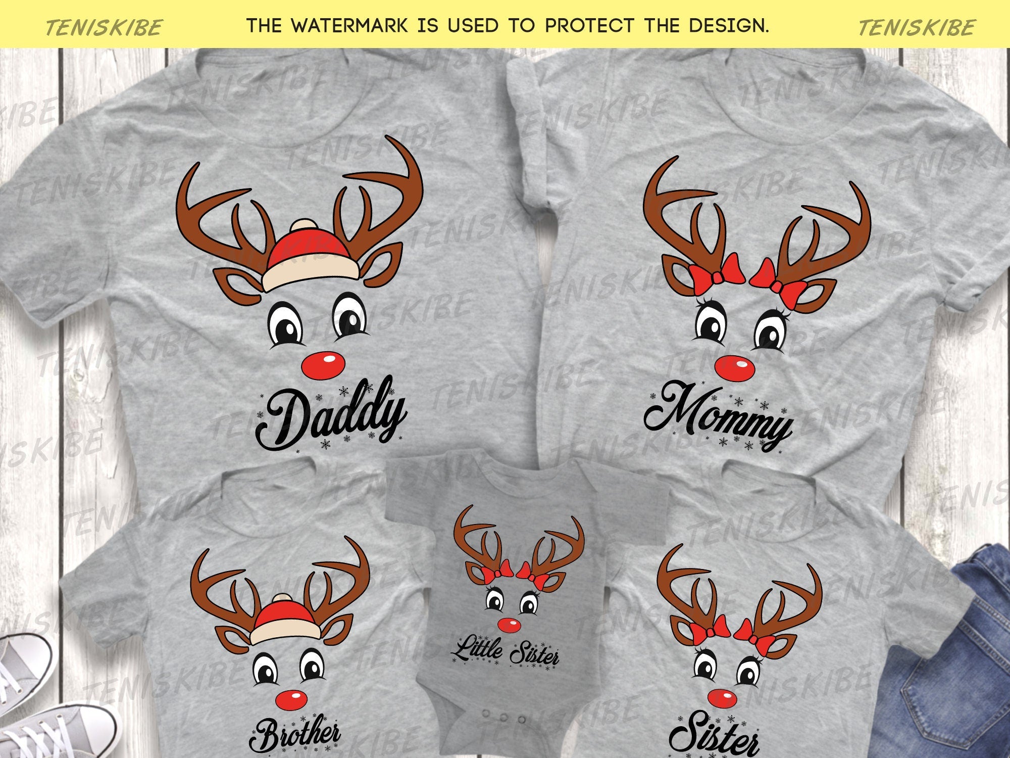 Custom Name Christmas Deer T-shirt
