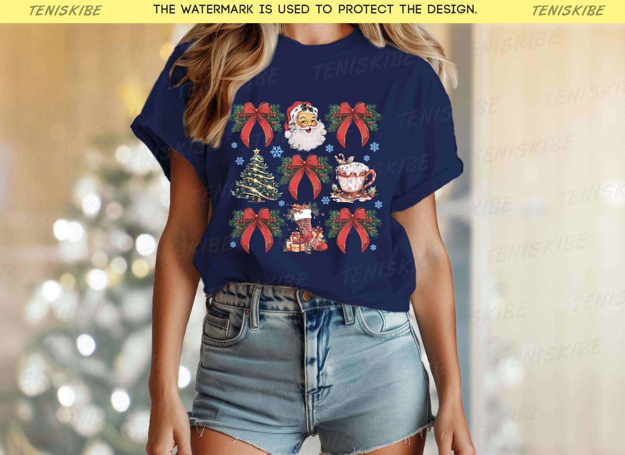 Christmas Coquette Bow T-shirts
