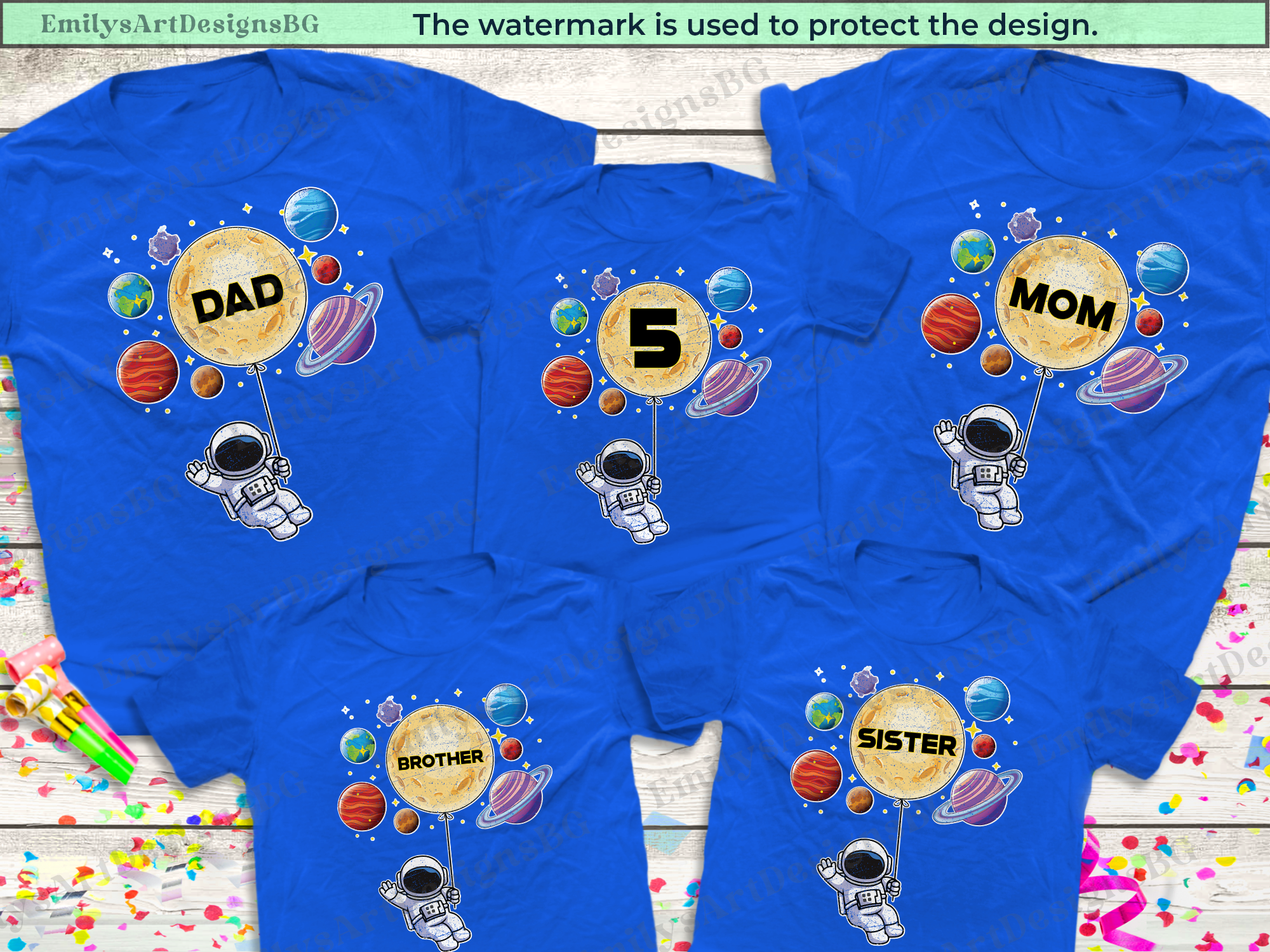 Astronaut Birthday Family Shirts