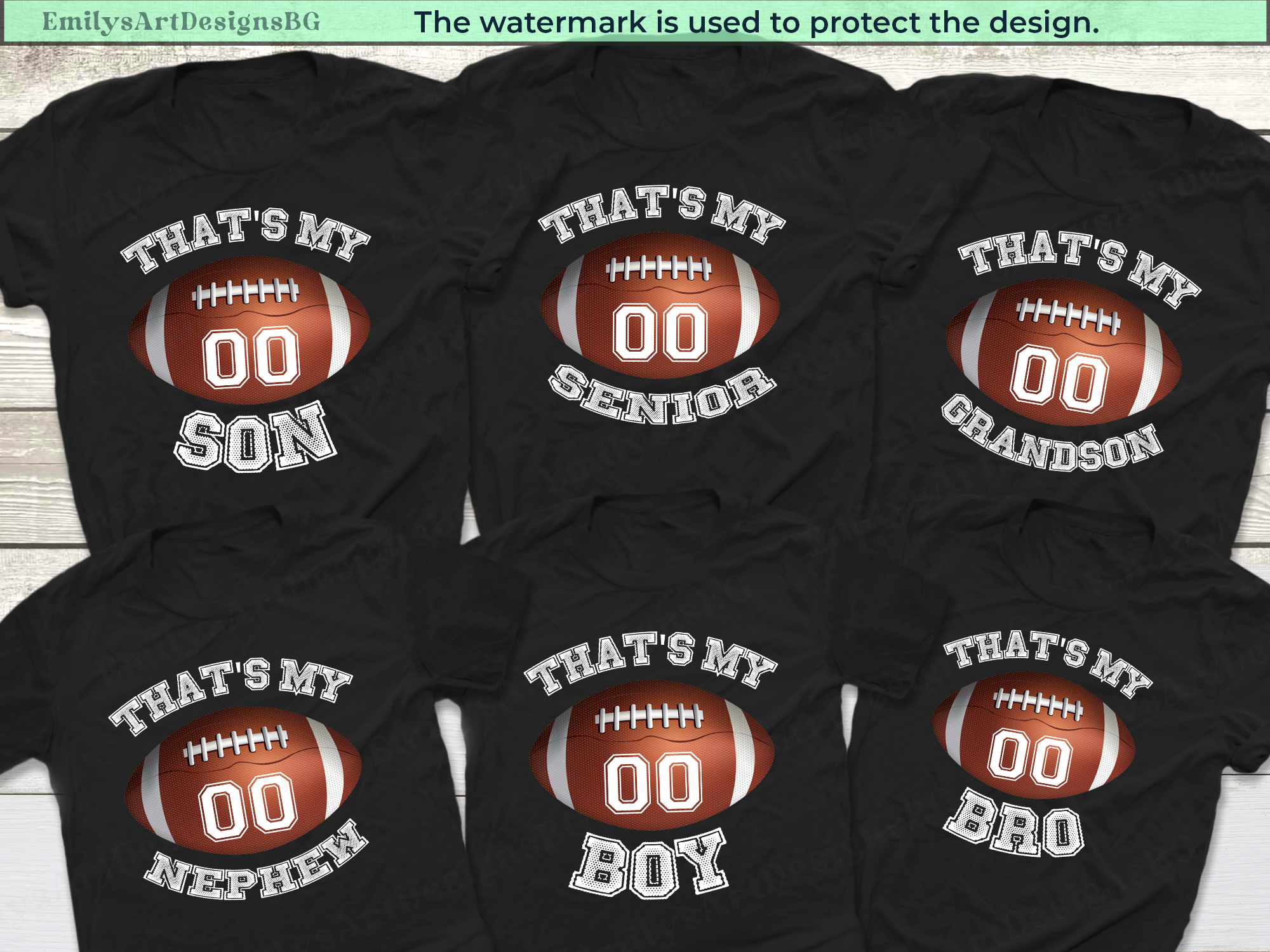 Personalized Football Family T-shirts