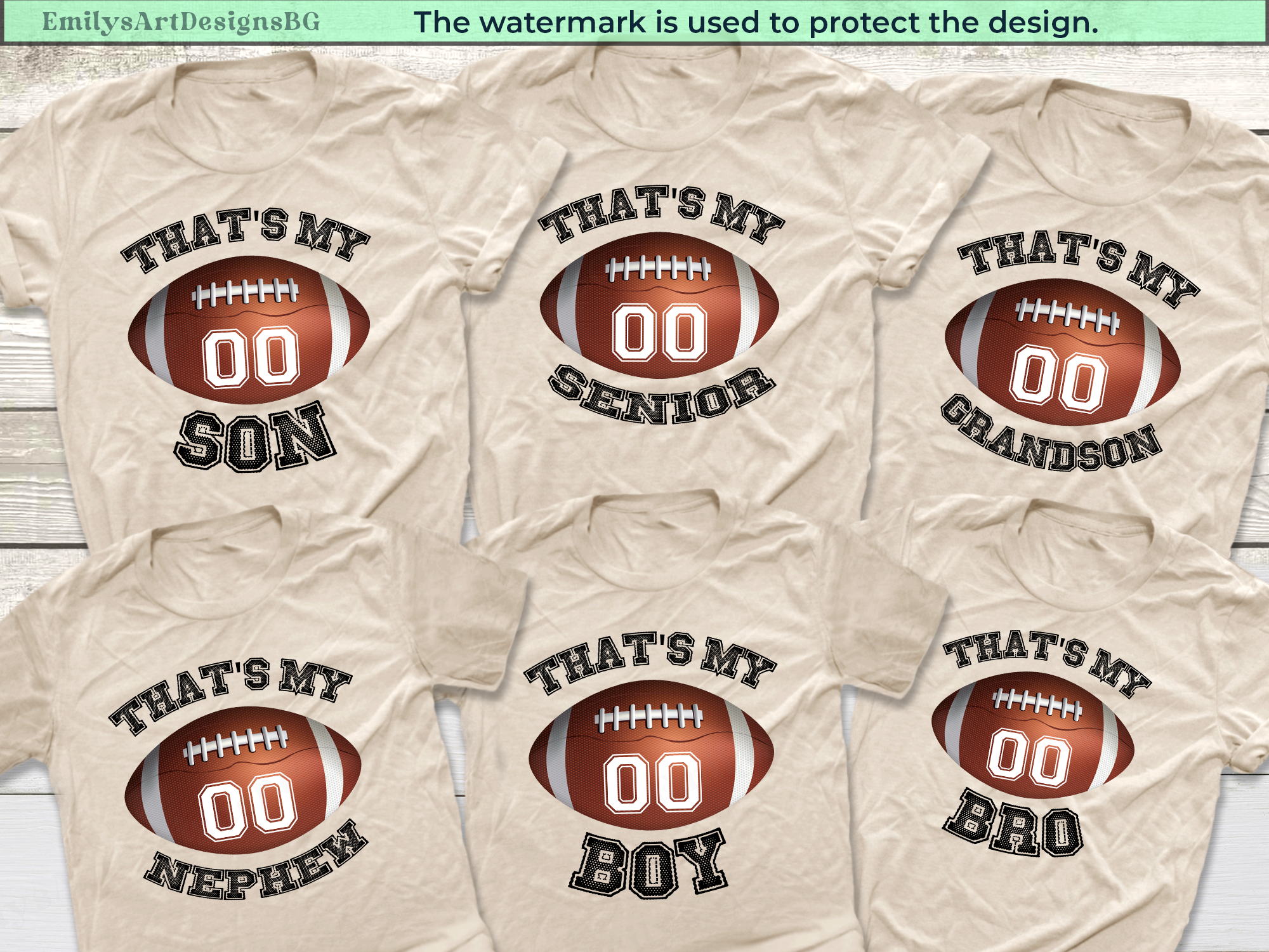 Personalized Football Family T-shirts