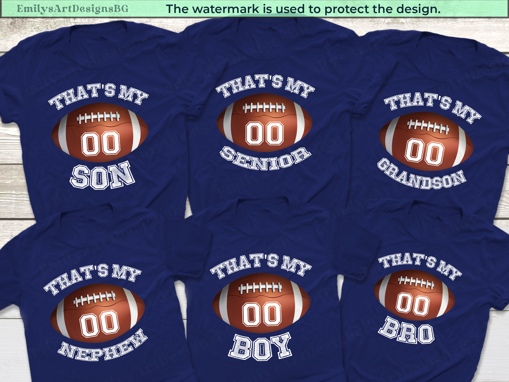 Personalized Football Family T-shirts