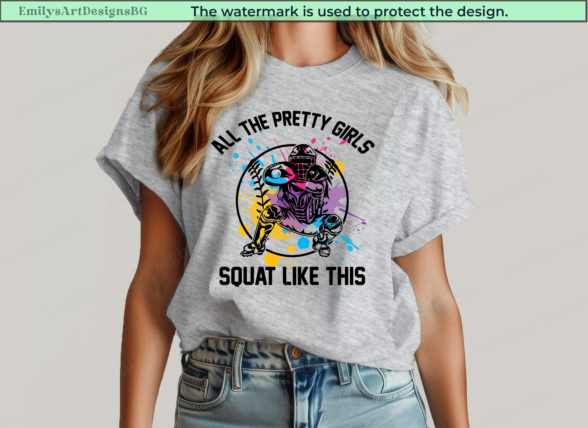 All The Pretty Girls Squat Like This - Softball T-shirt
