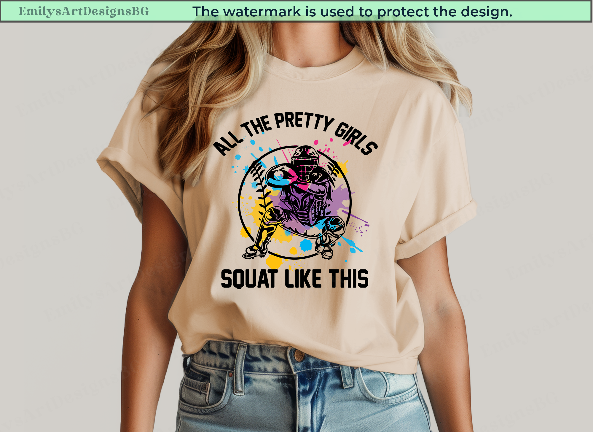All The Pretty Girls Squat Like This - Softball T-shirt