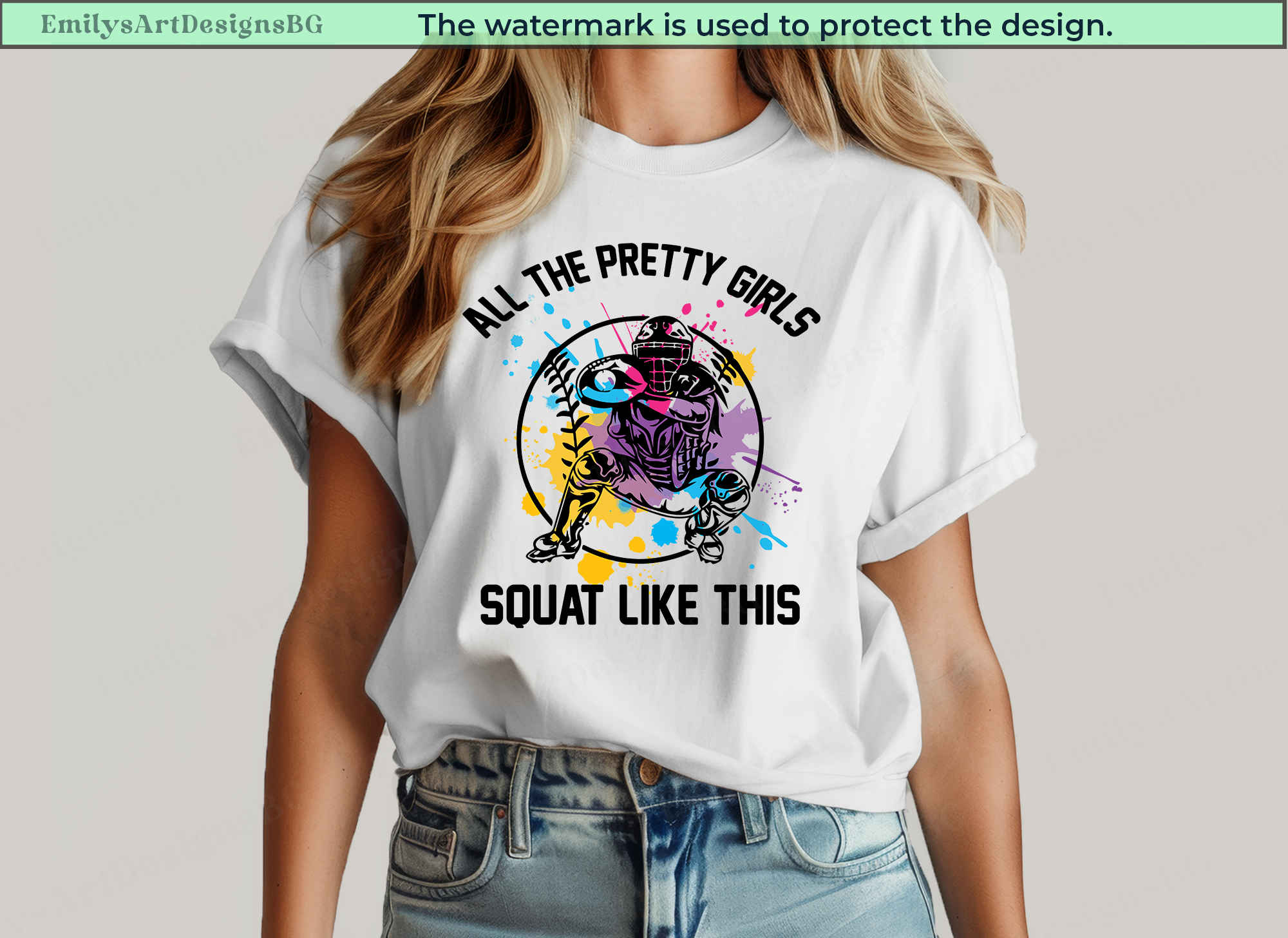 All The Pretty Girls Squat Like This - Softball T-shirt