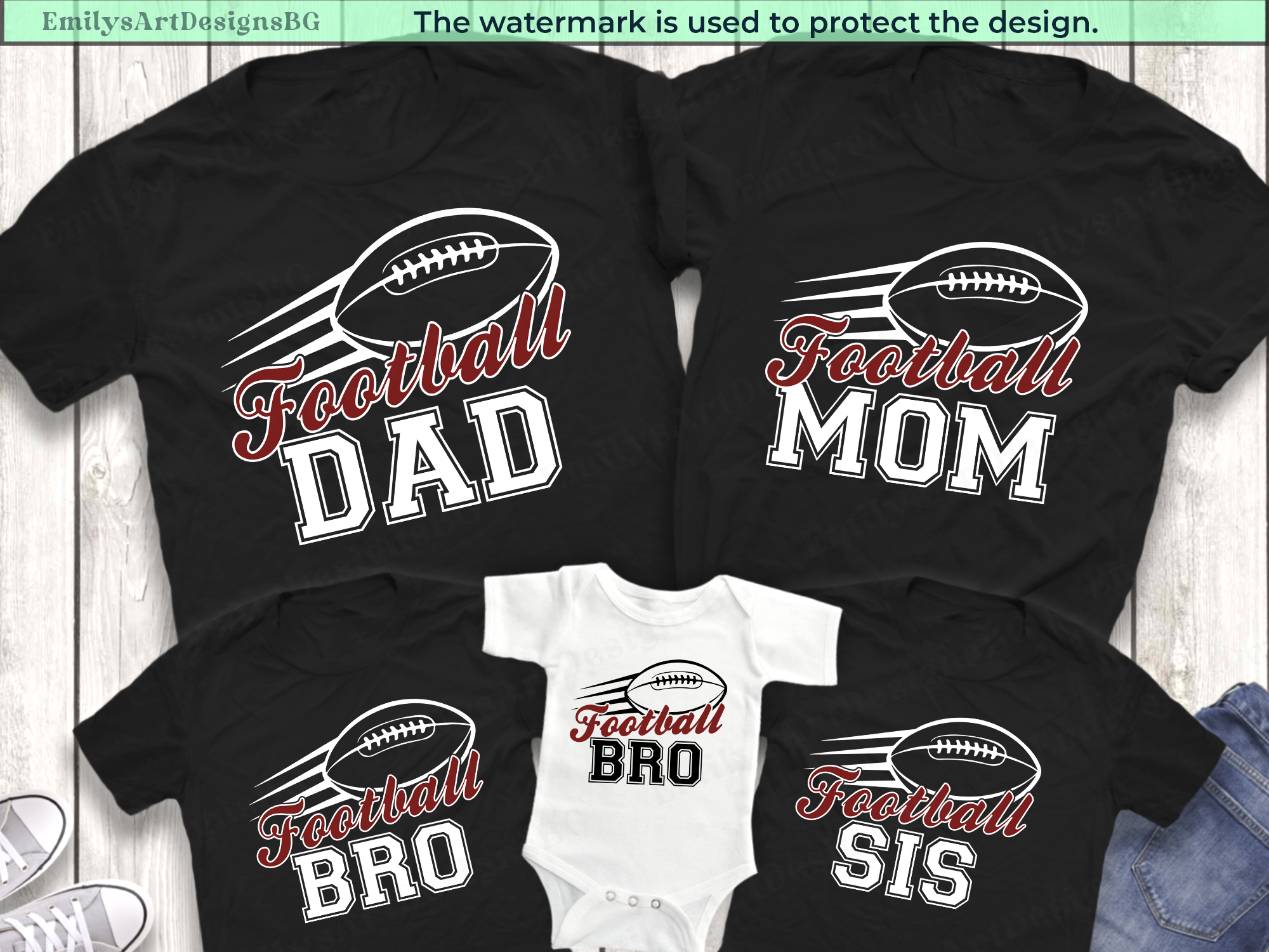 Custom Football Family T-shirts