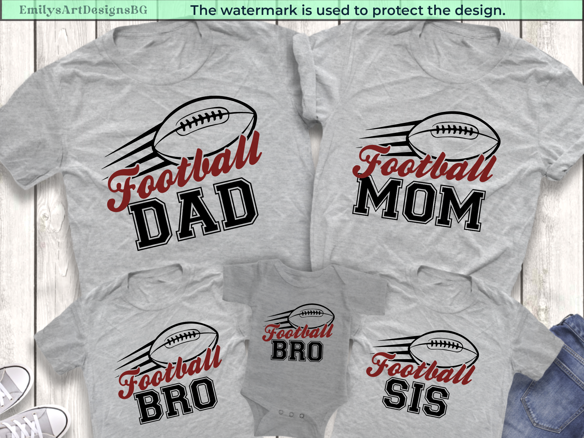 Custom Football Family T-shirts