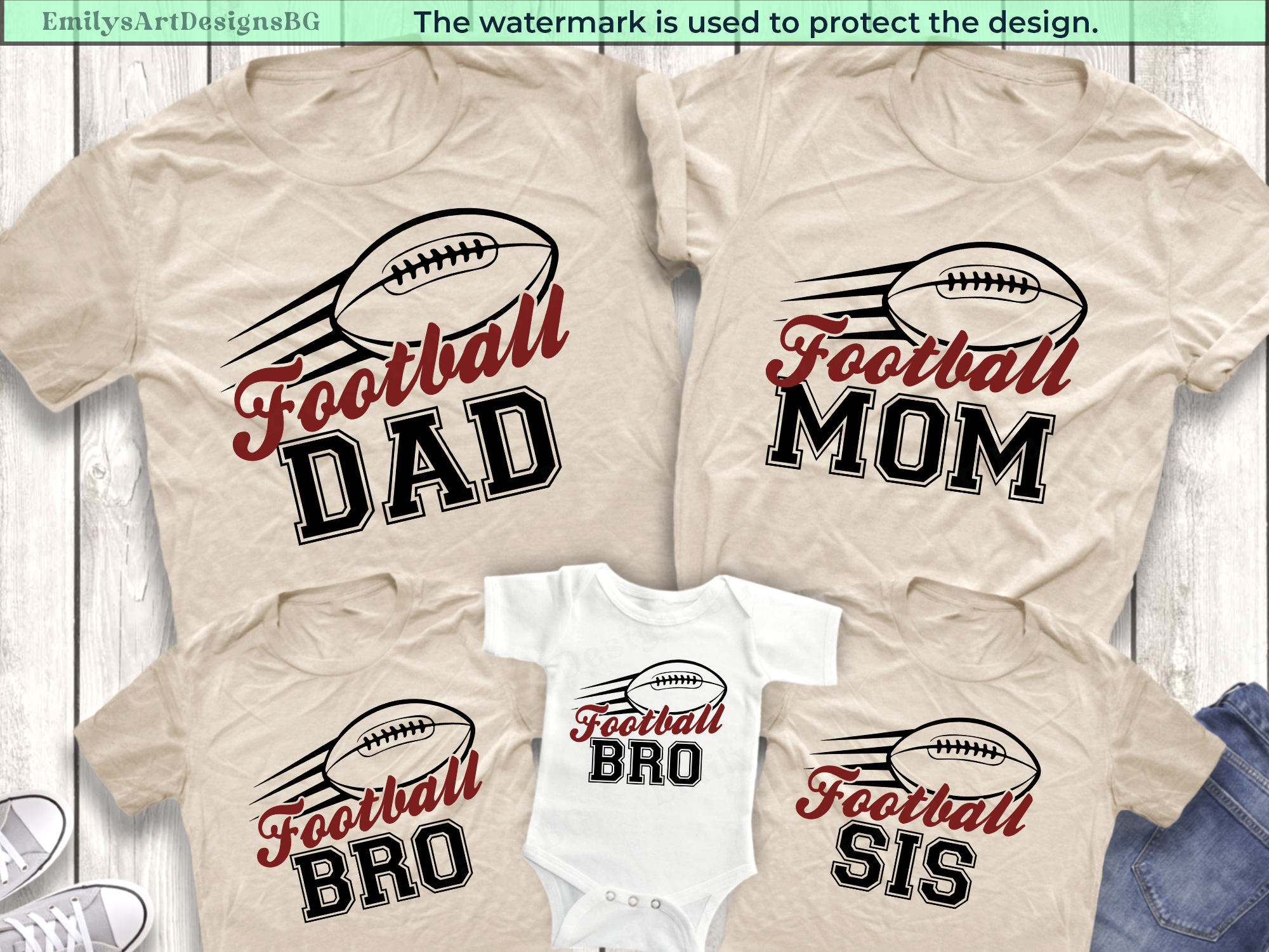 Custom Football Family T-shirts