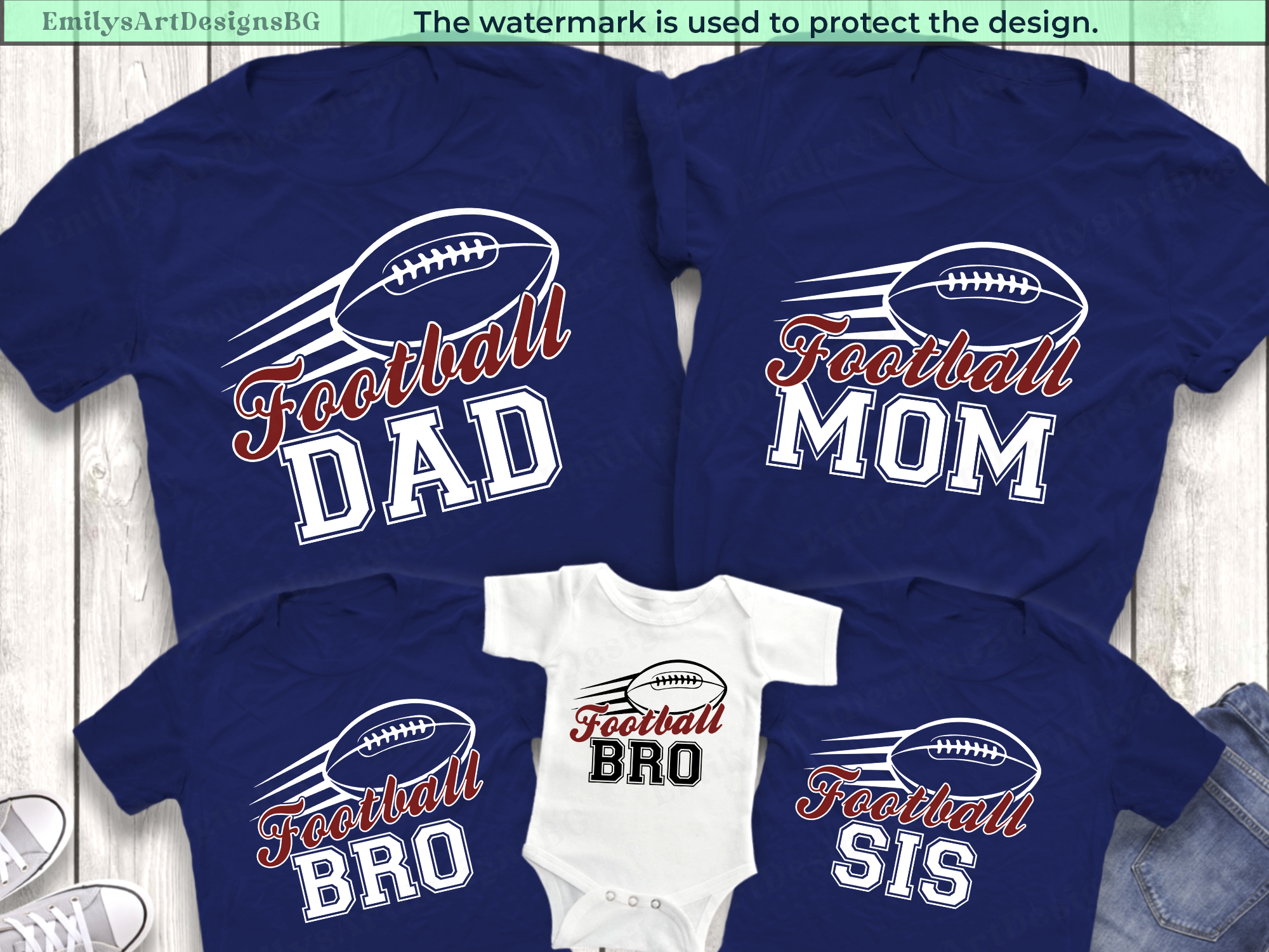 Custom Football Family T-shirts