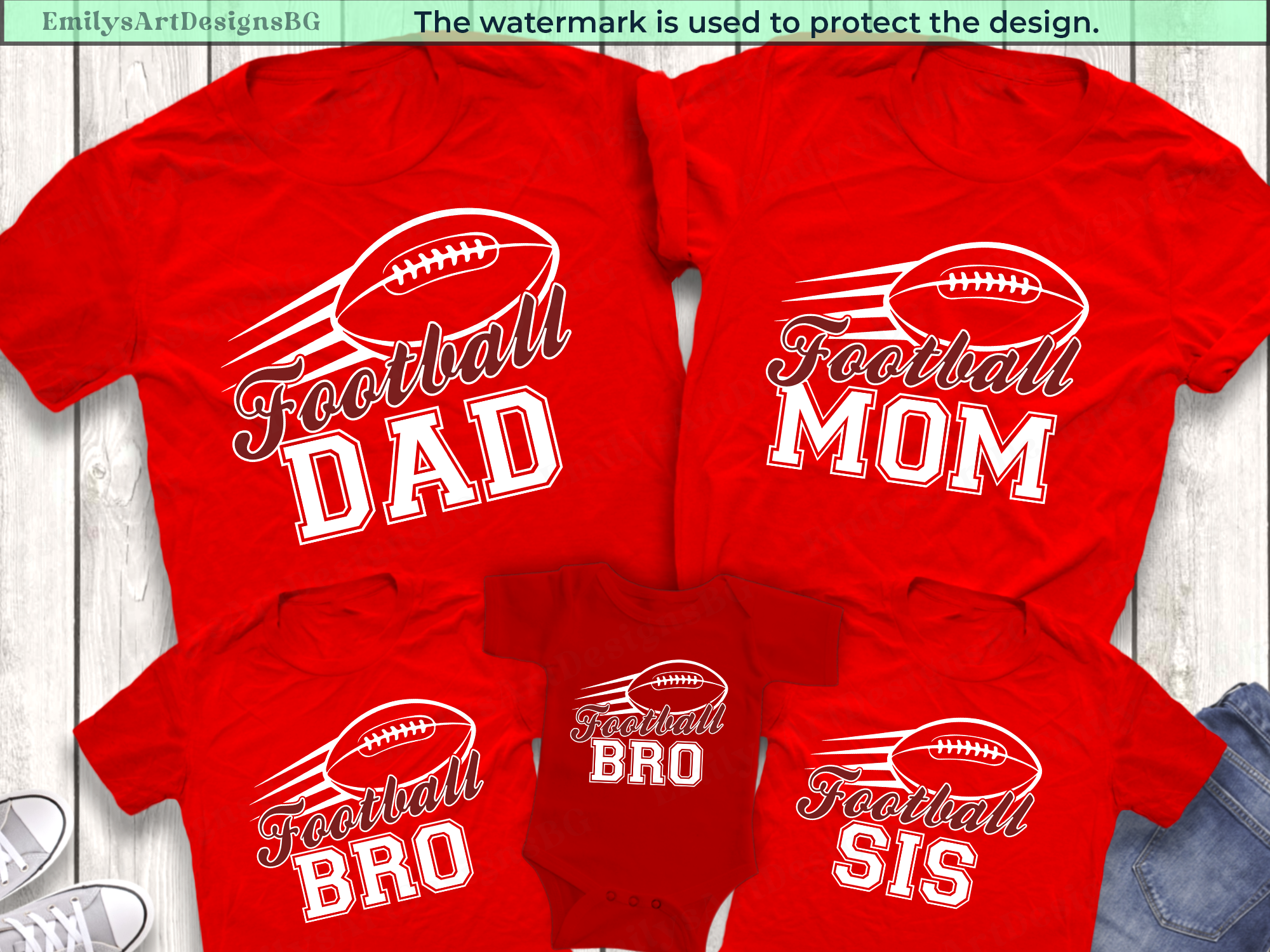 Custom Football Family T-shirts