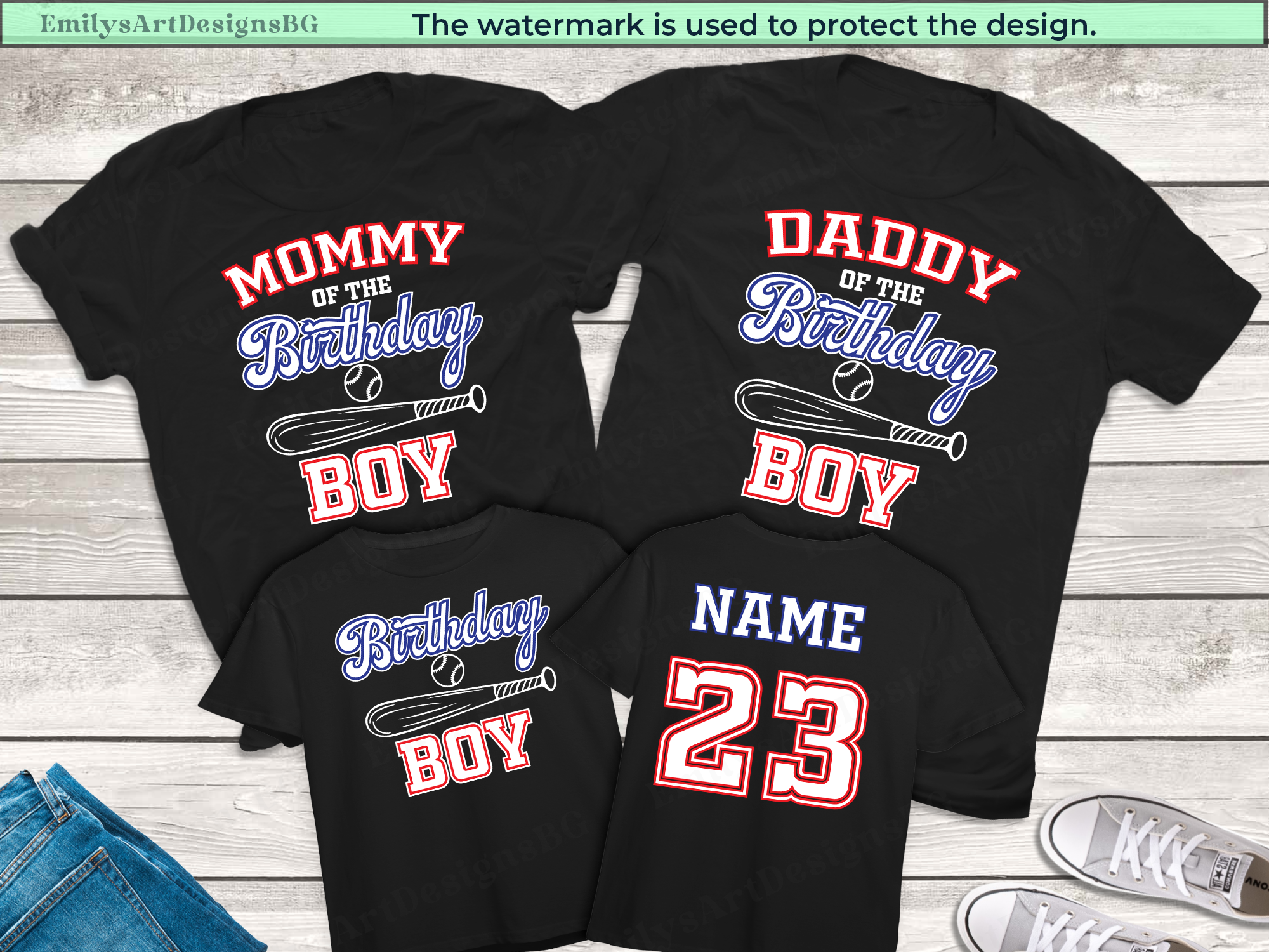 Custom Baseball Birthday Boy Shirts