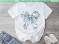 Coquette Retro Blue Bow T-shirt
