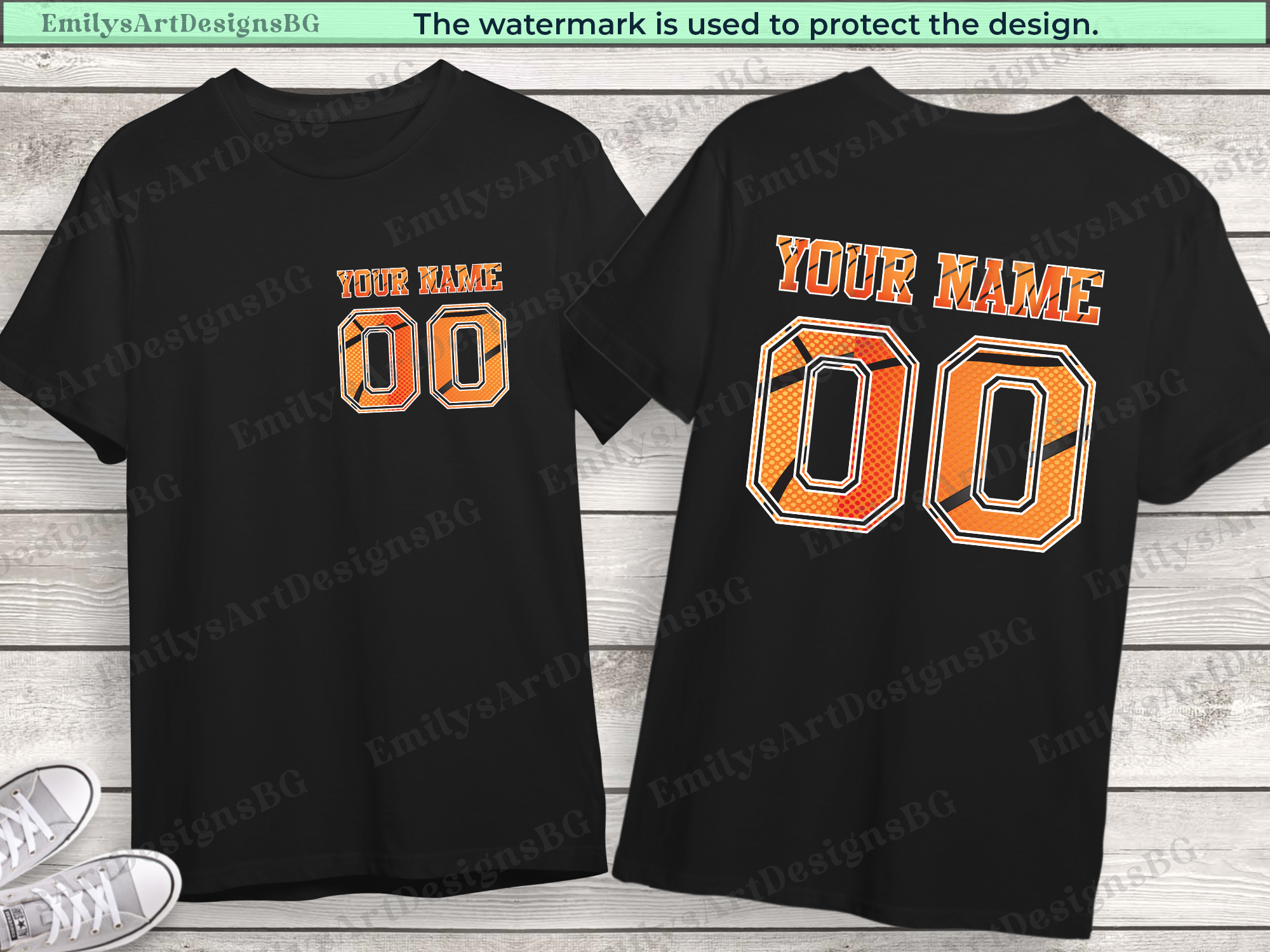 Custom Name and Number Basketball T-shirt