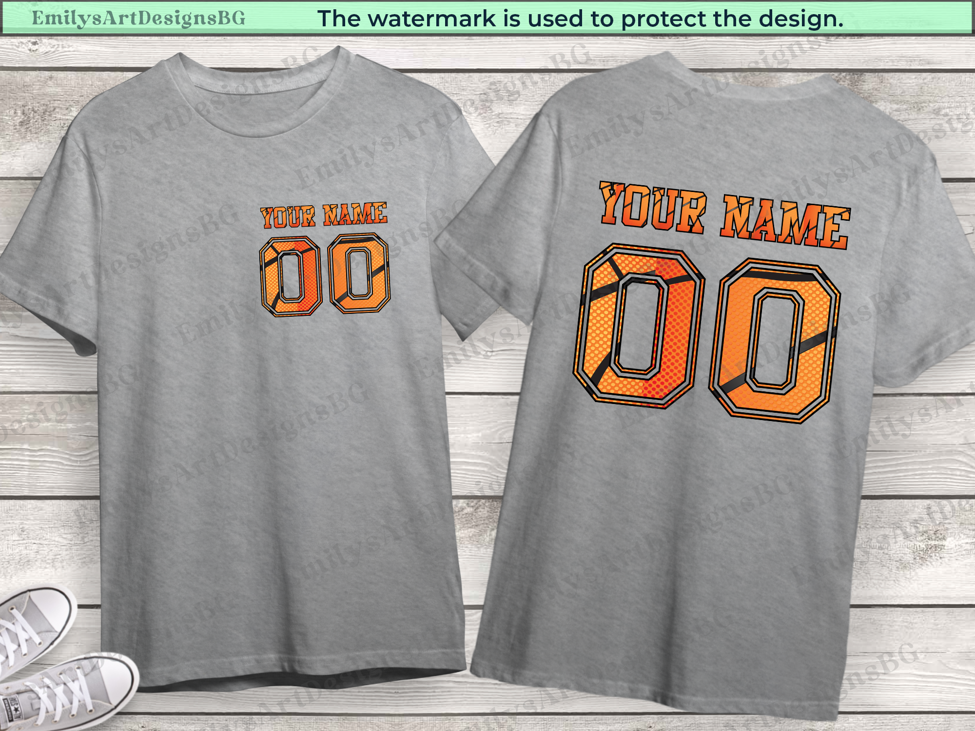 Custom Name and Number Basketball T-shirt
