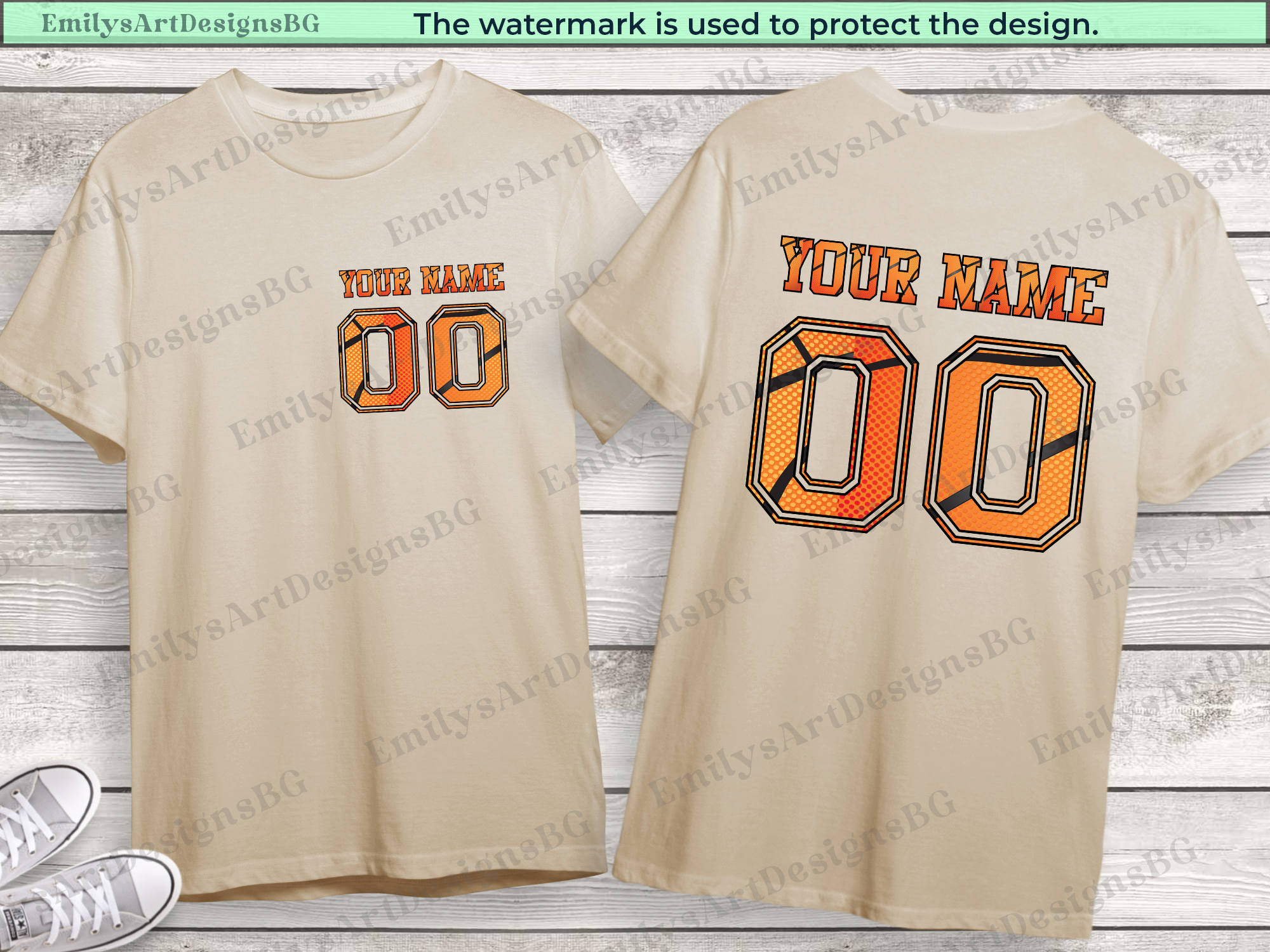 Custom Name and Number Basketball T-shirt