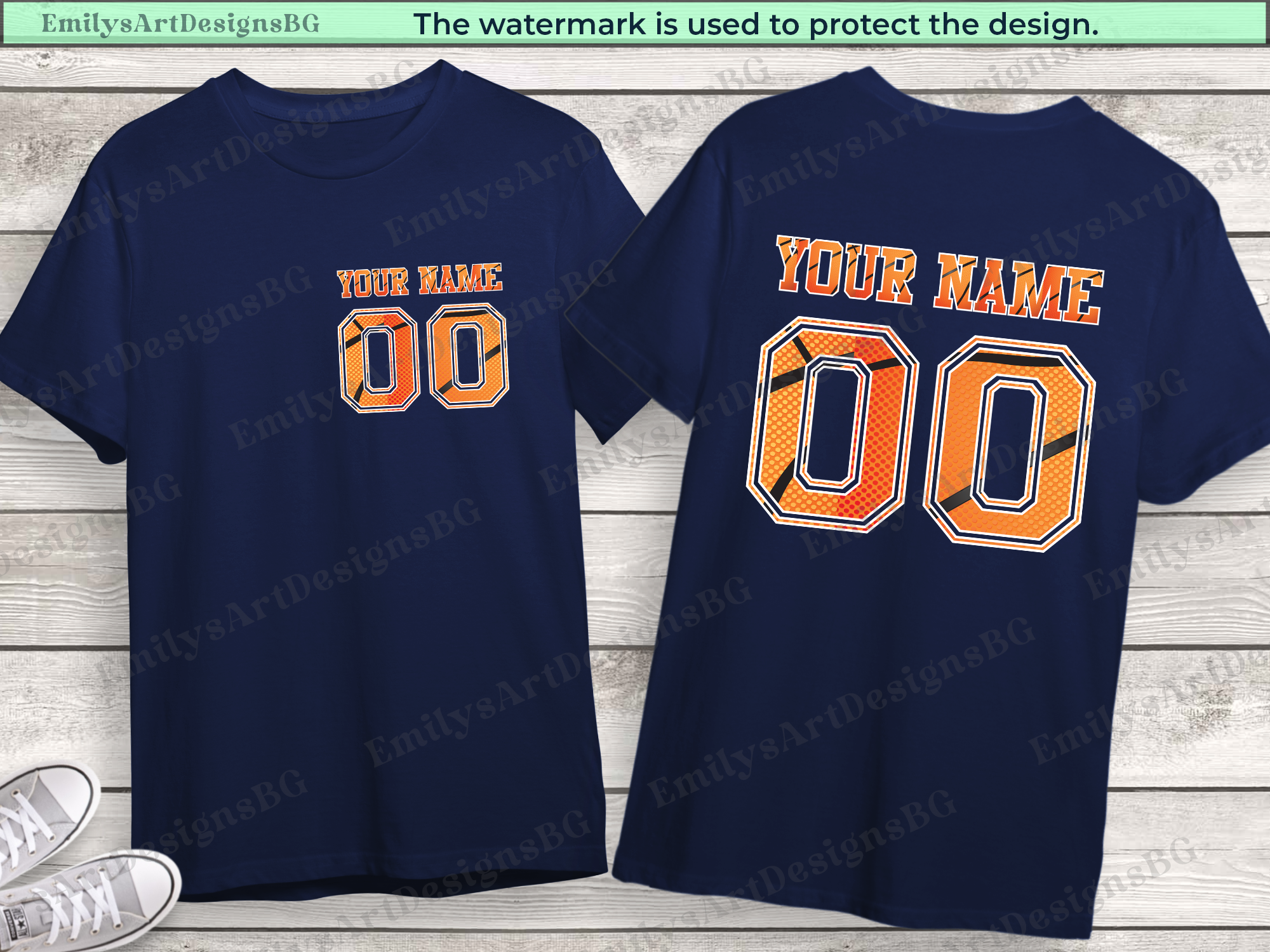 Custom Name and Number Basketball T-shirt