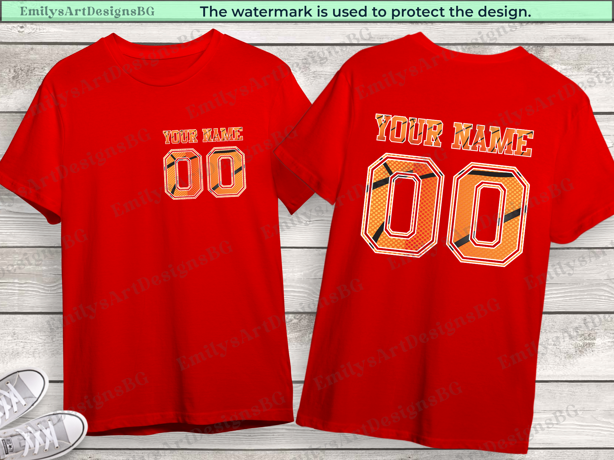 Custom Name and Number Basketball T-shirt