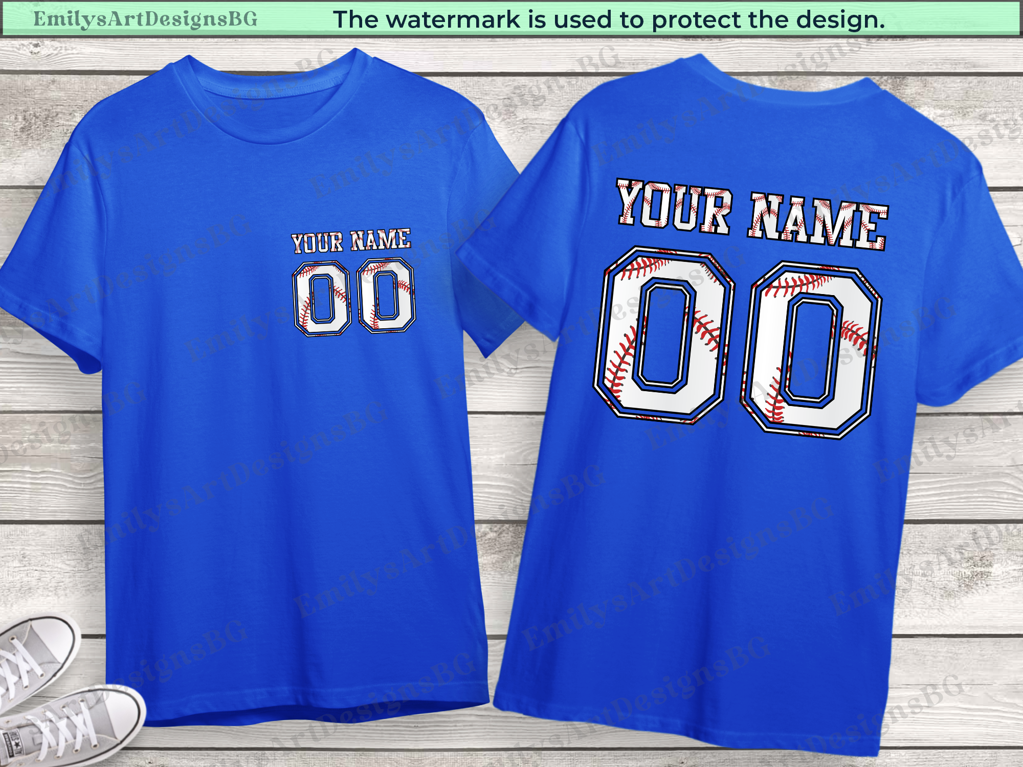 Custom Name and Number Baseball T-shirt