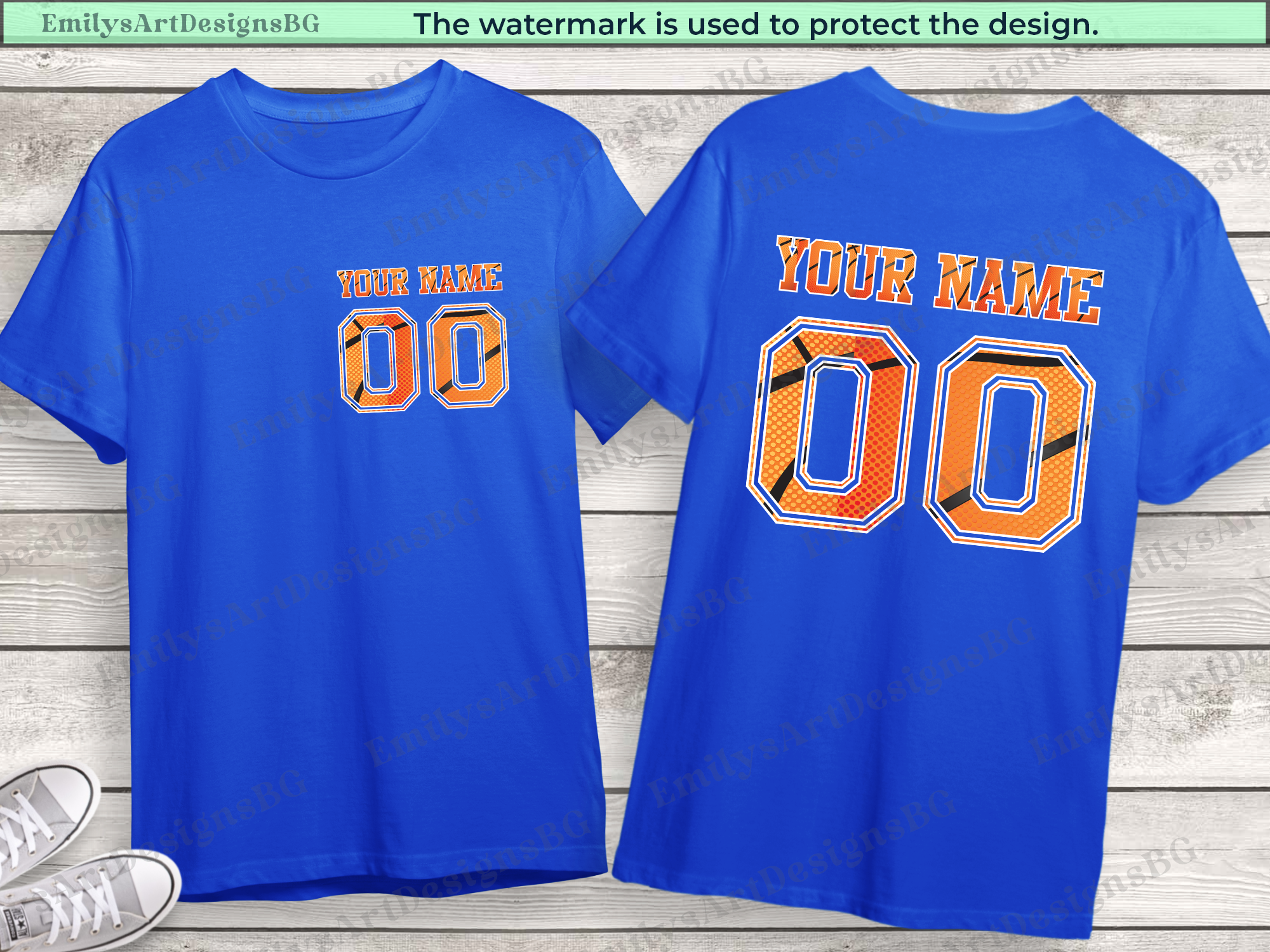 Custom Name and Number Basketball T-shirt