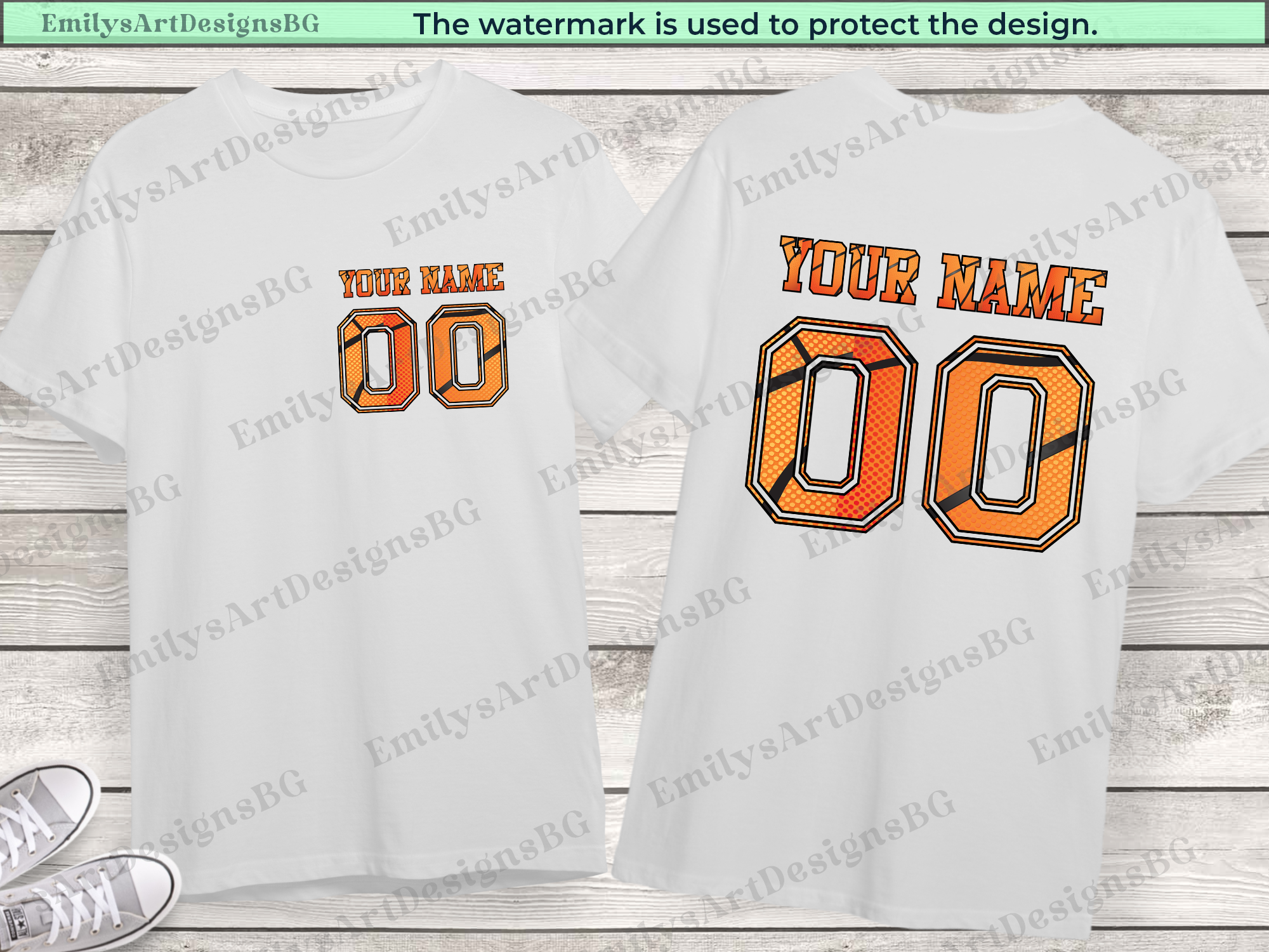 Custom Name and Number Basketball T-shirt
