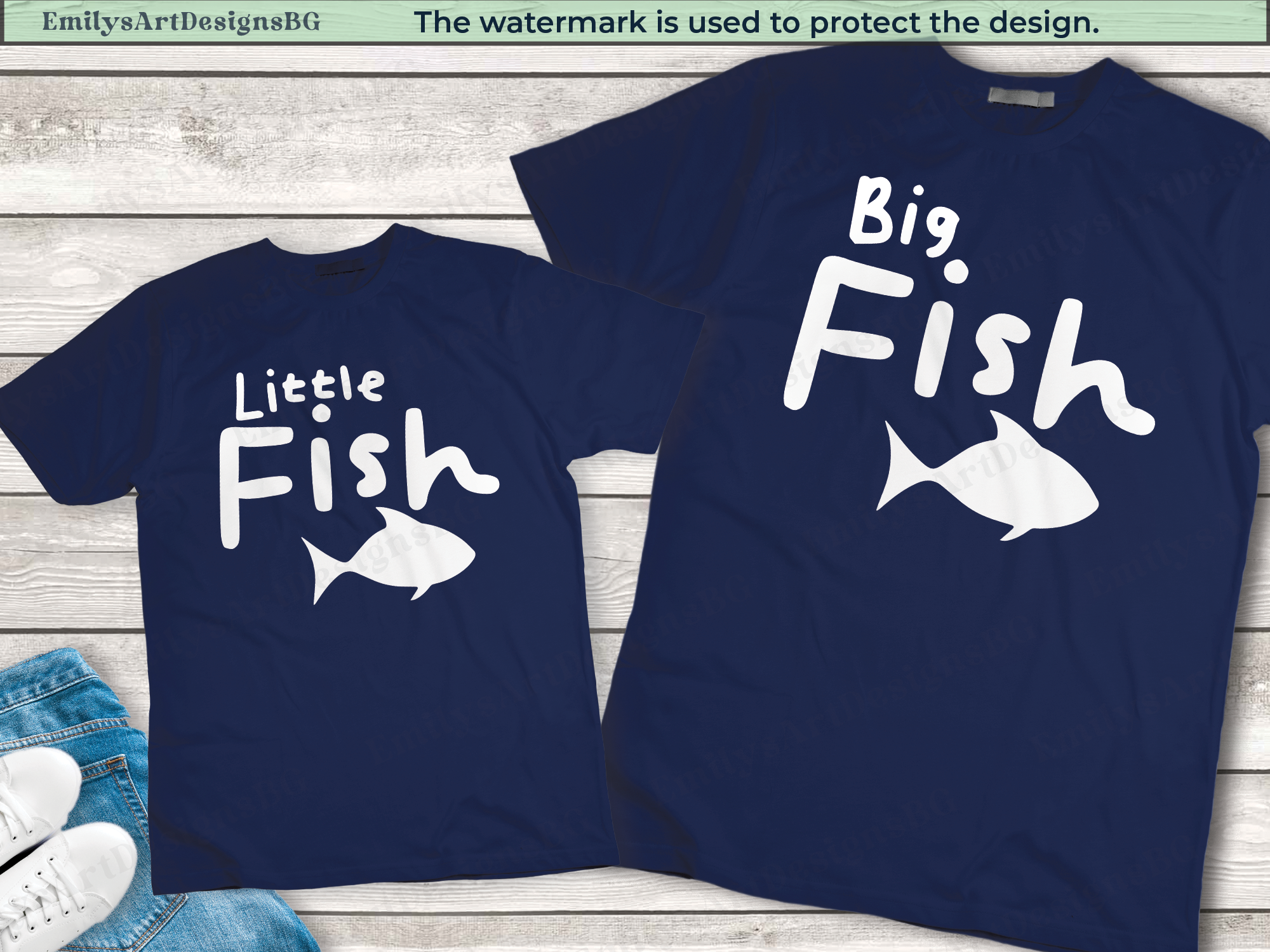 Big Fish Little FIsh - Father and Son Shirts