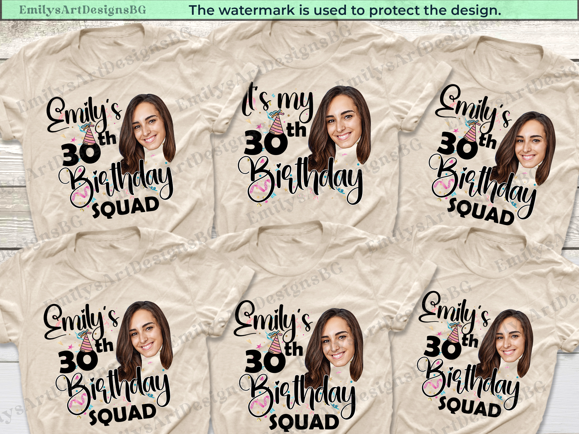 Funny Custom Face Birthday Girl Shirts