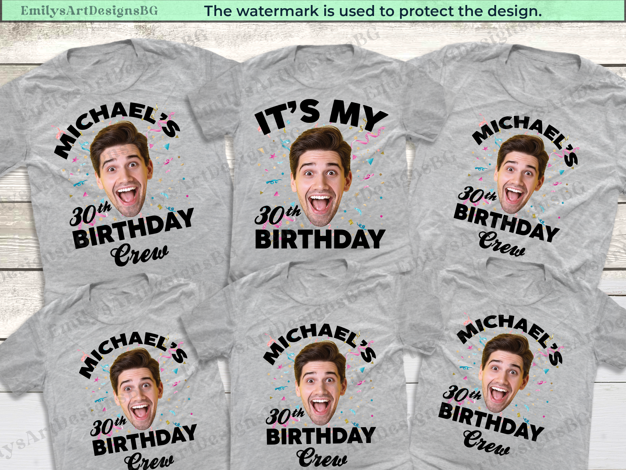 Funny Custom Face Birthday Boy Shirts