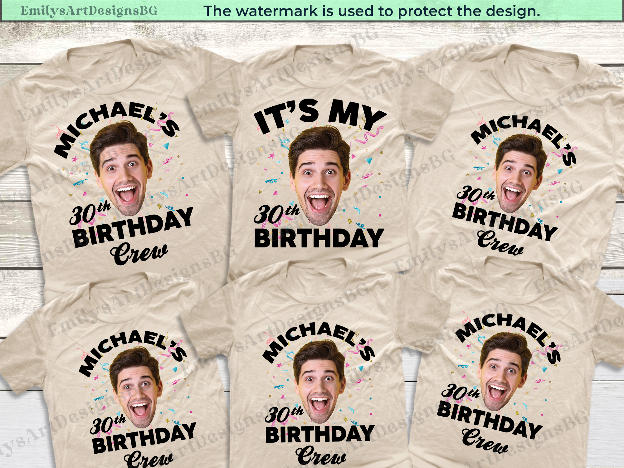 Funny Custom Face Birthday Boy Shirts