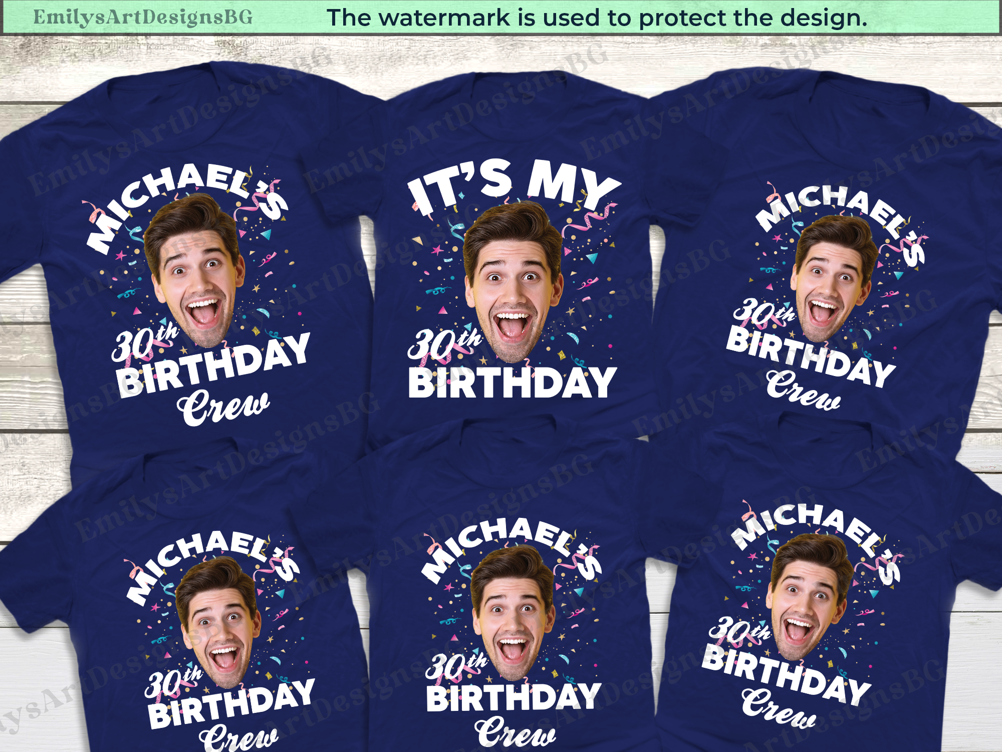 Funny Custom Face Birthday Boy Shirts