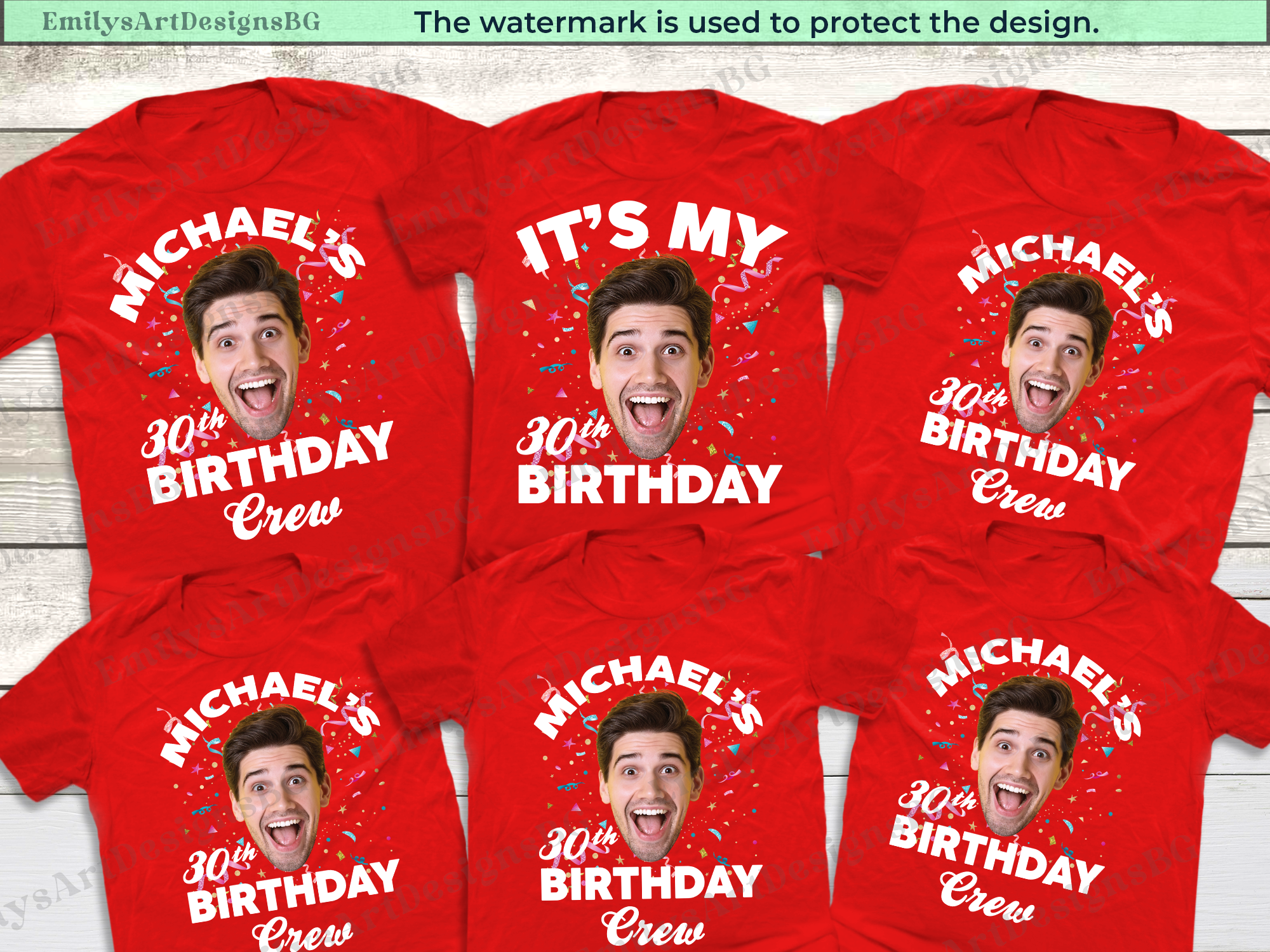 Funny Custom Face Birthday Boy Shirts