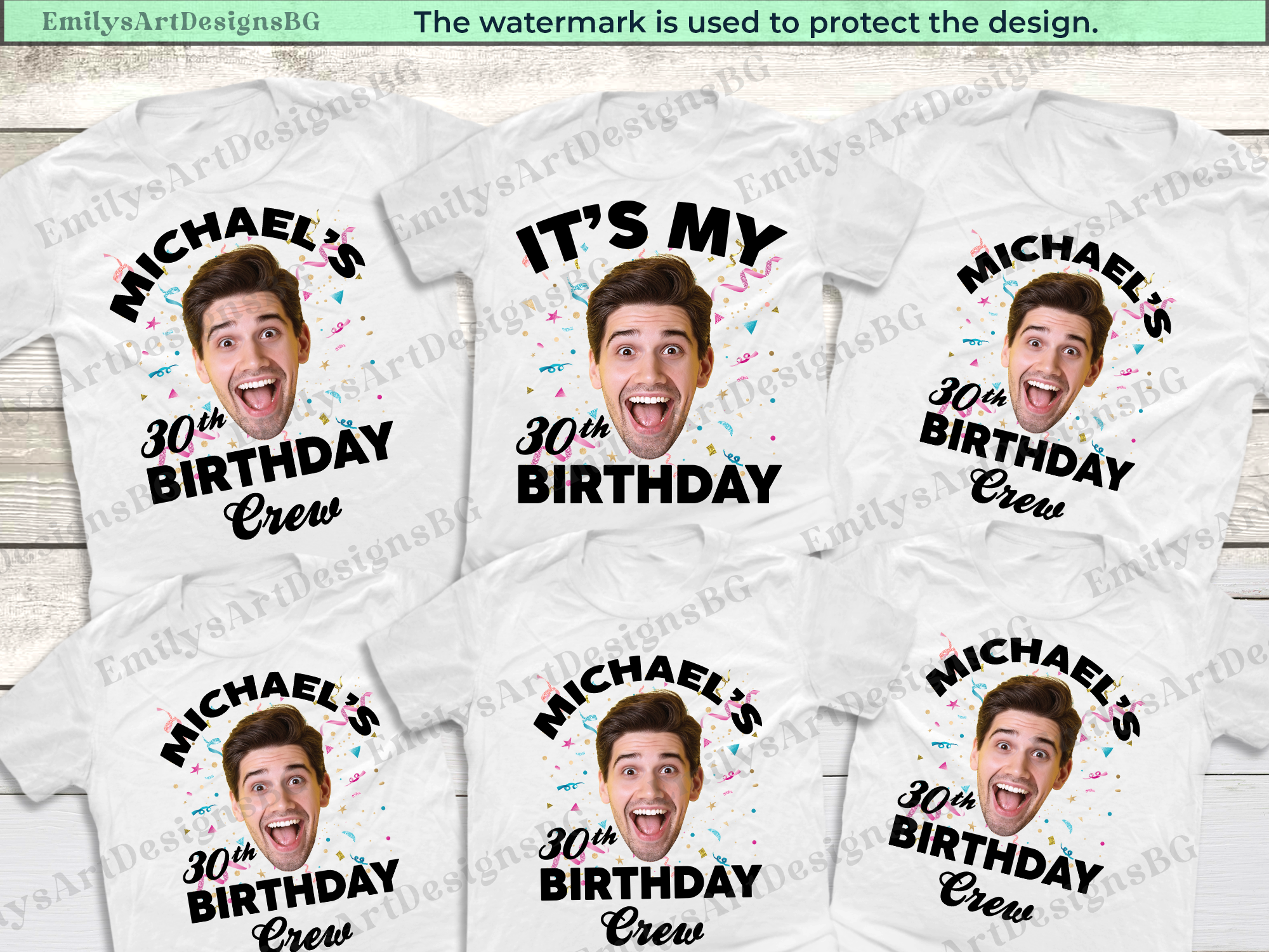 Funny Custom Face Birthday Boy Shirts
