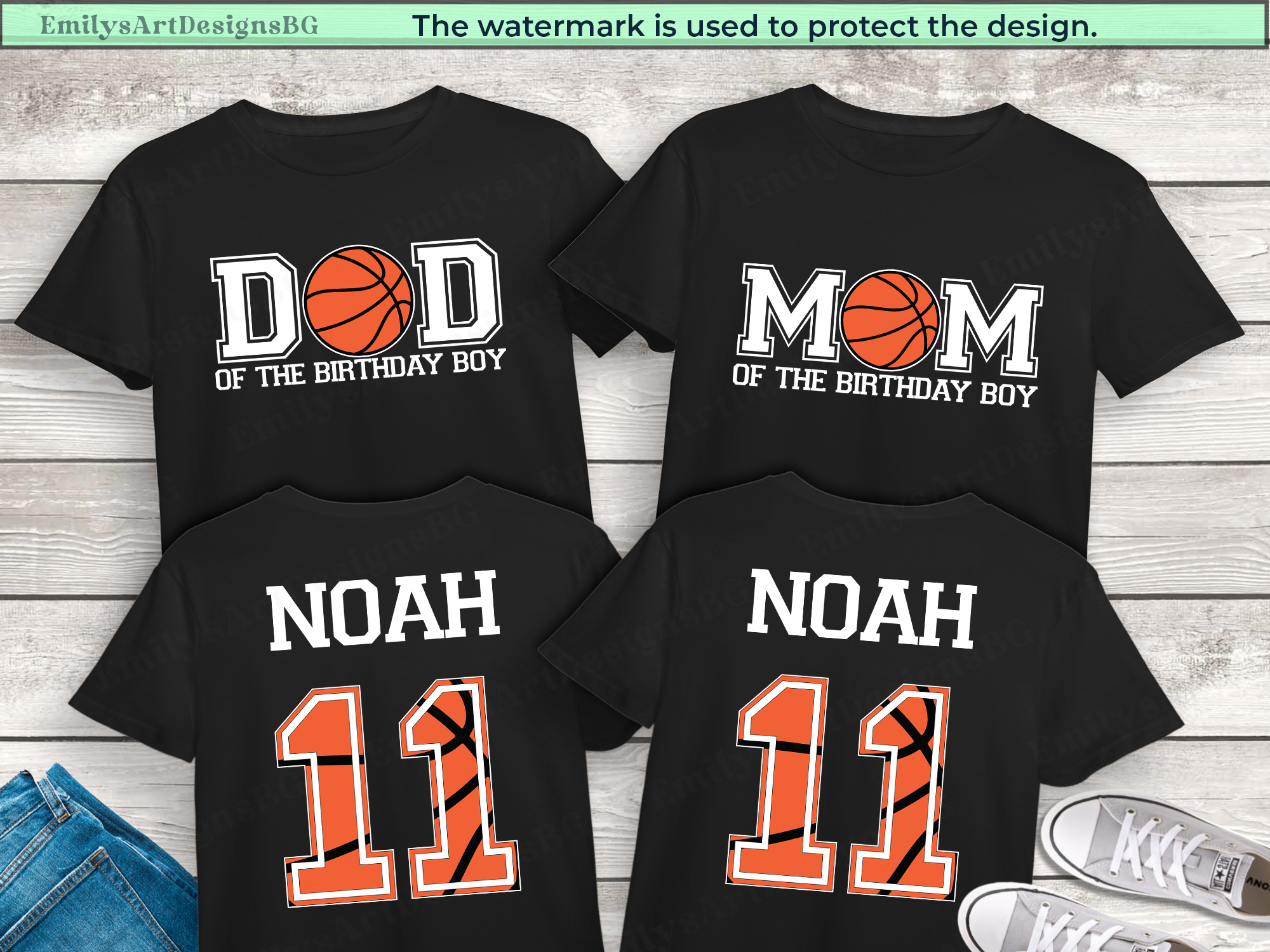 Custom Basketball Mom and Dad T-shirt