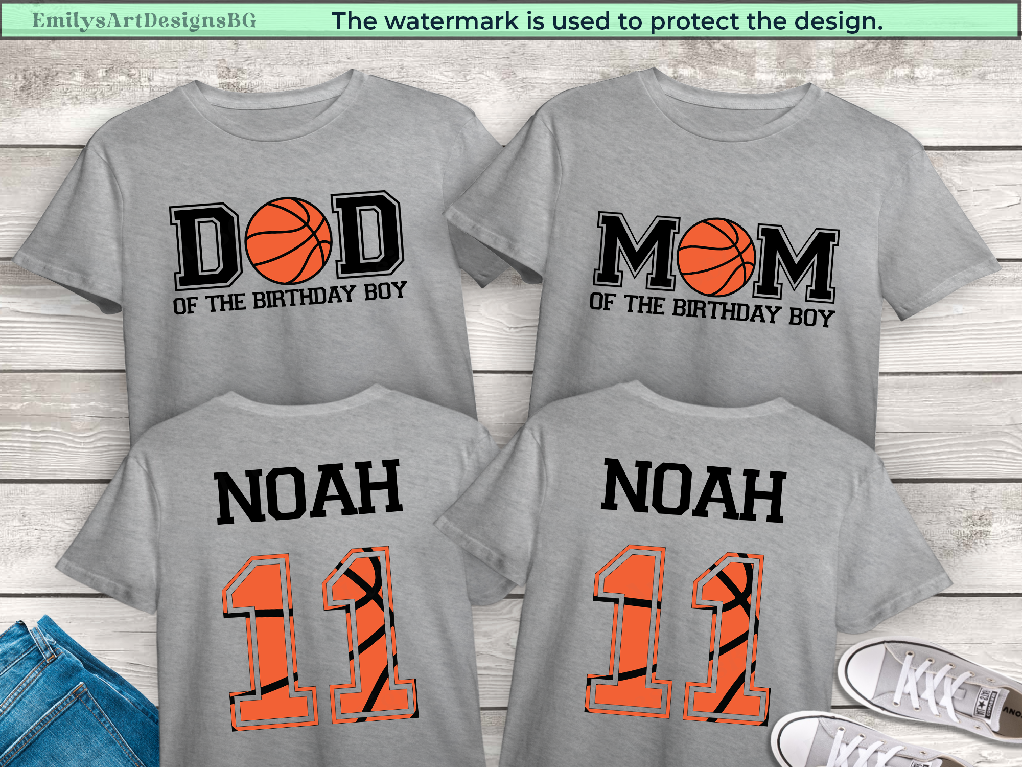 Custom Basketball Mom and Dad T-shirt
