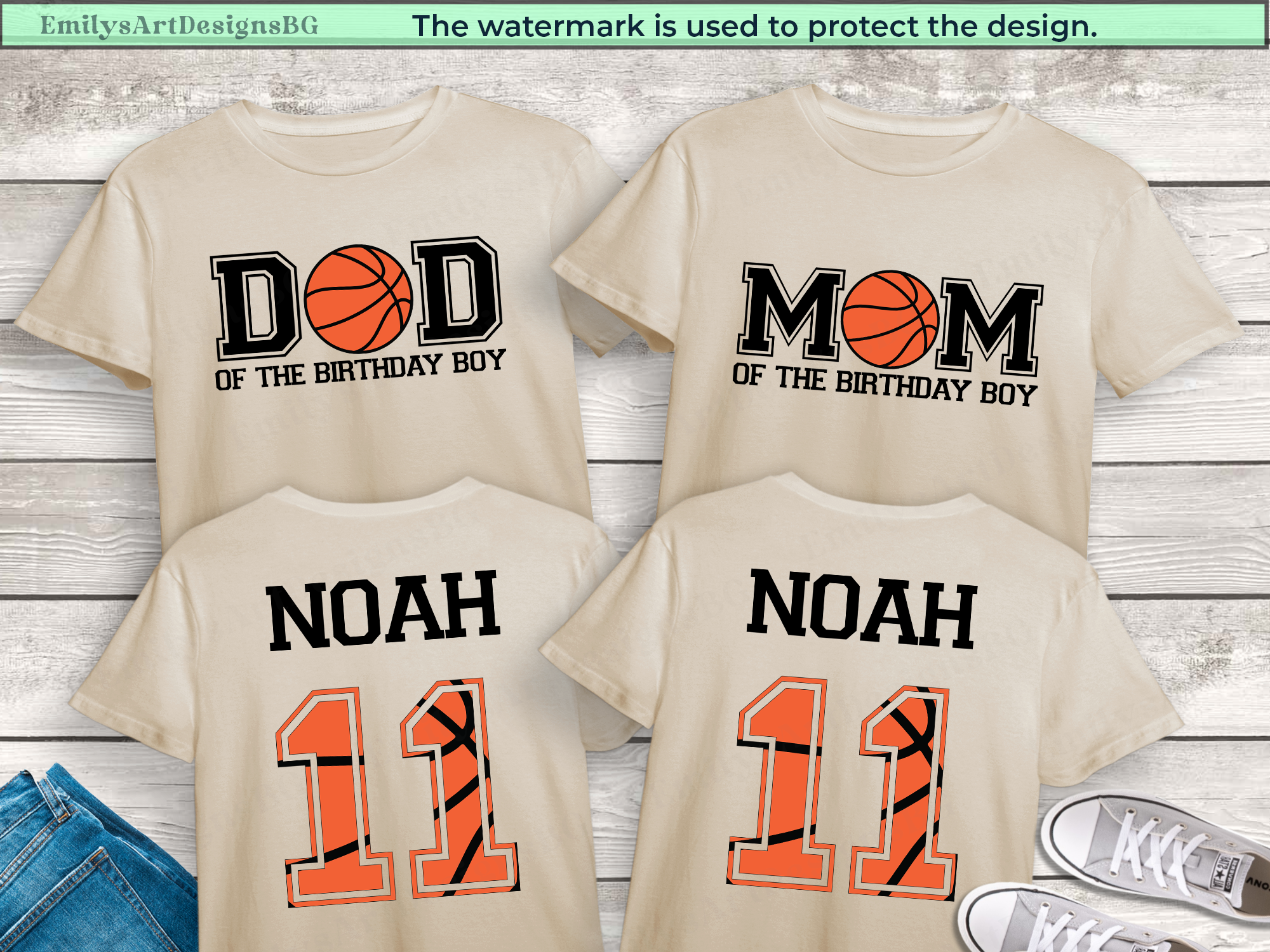 Custom Basketball Mom and Dad T-shirt
