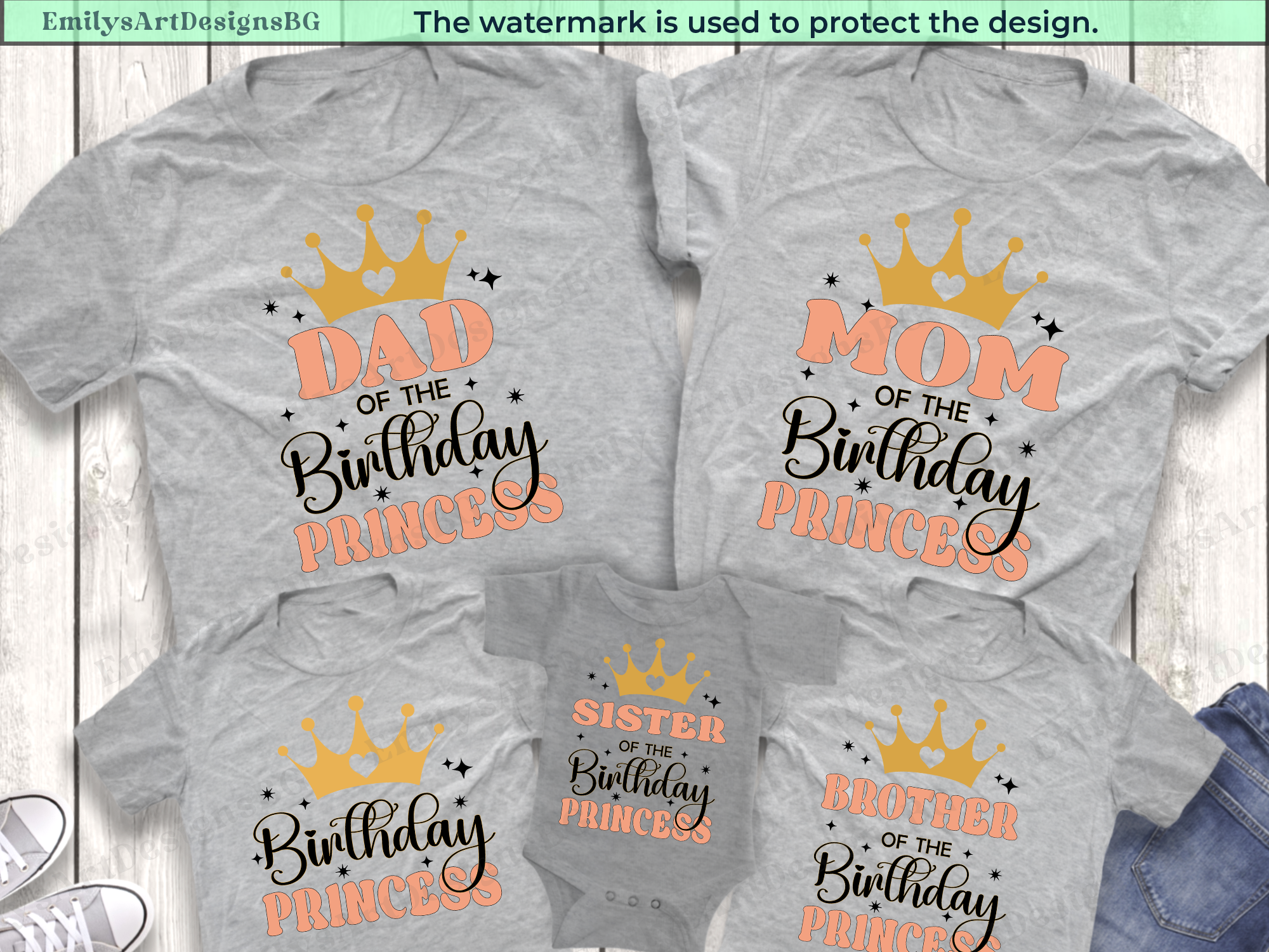 Custom Birthday Princess Family Shirts