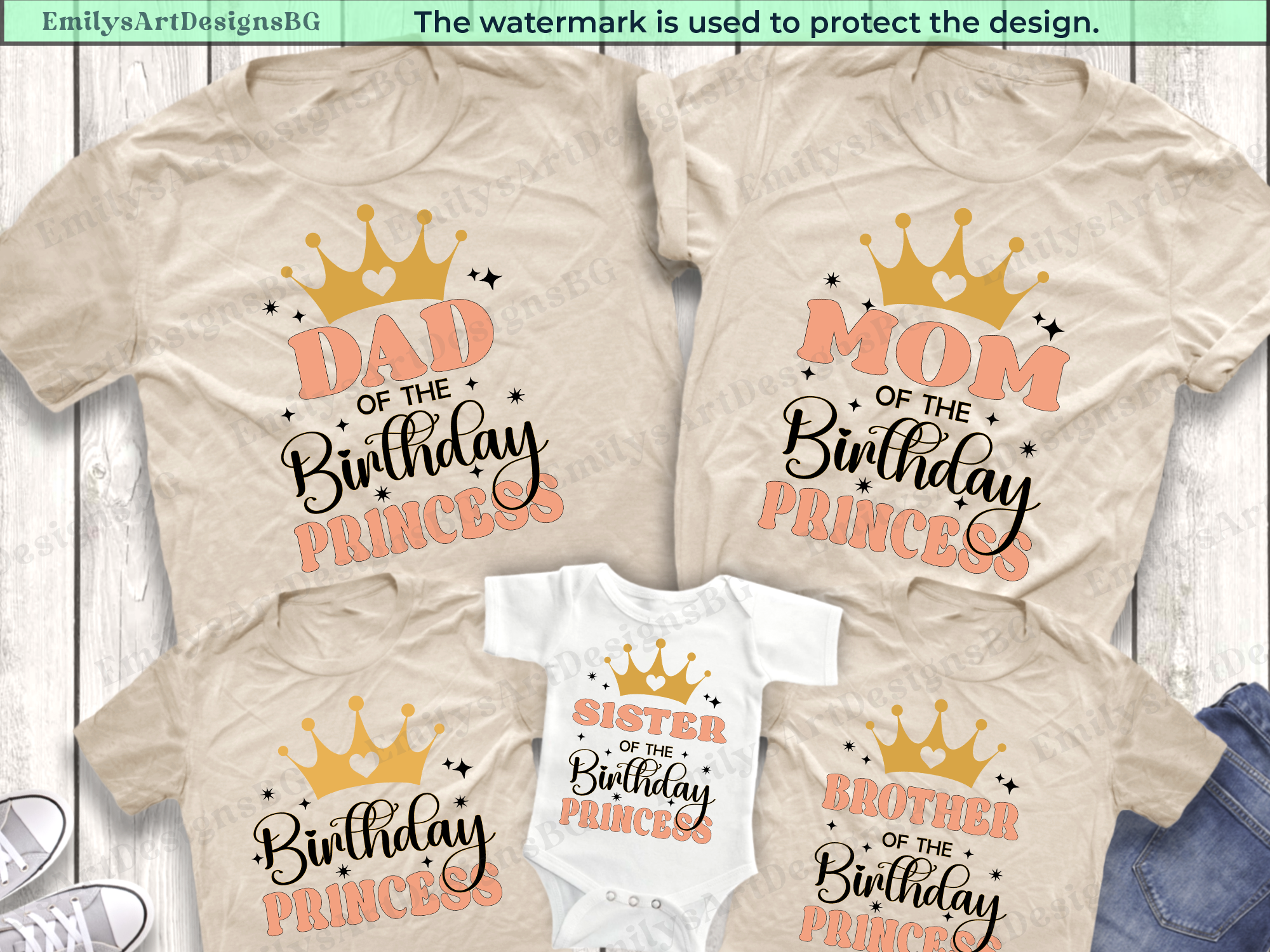 Custom Birthday Princess Family Shirts