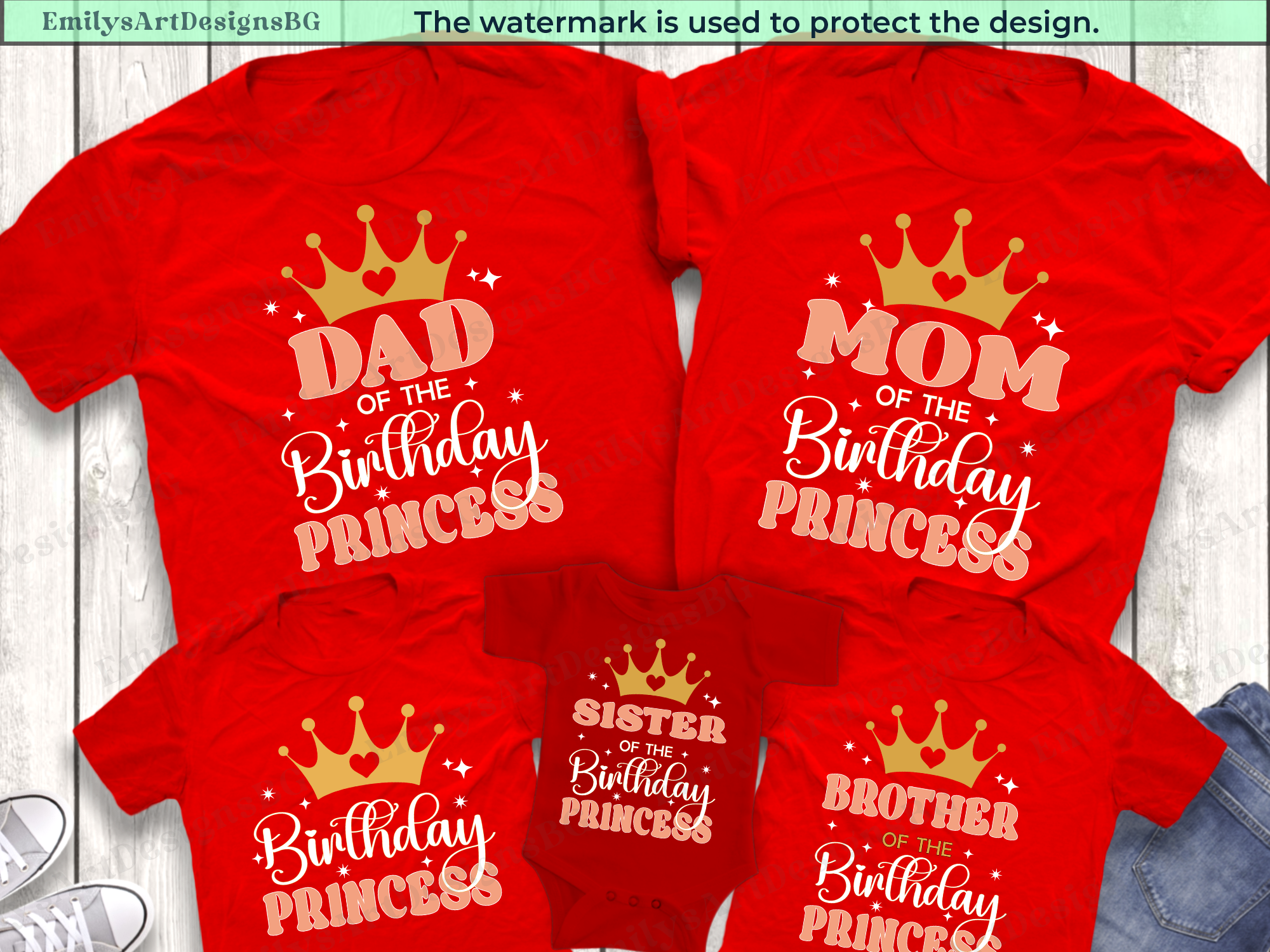 Custom Birthday Princess Family Shirts