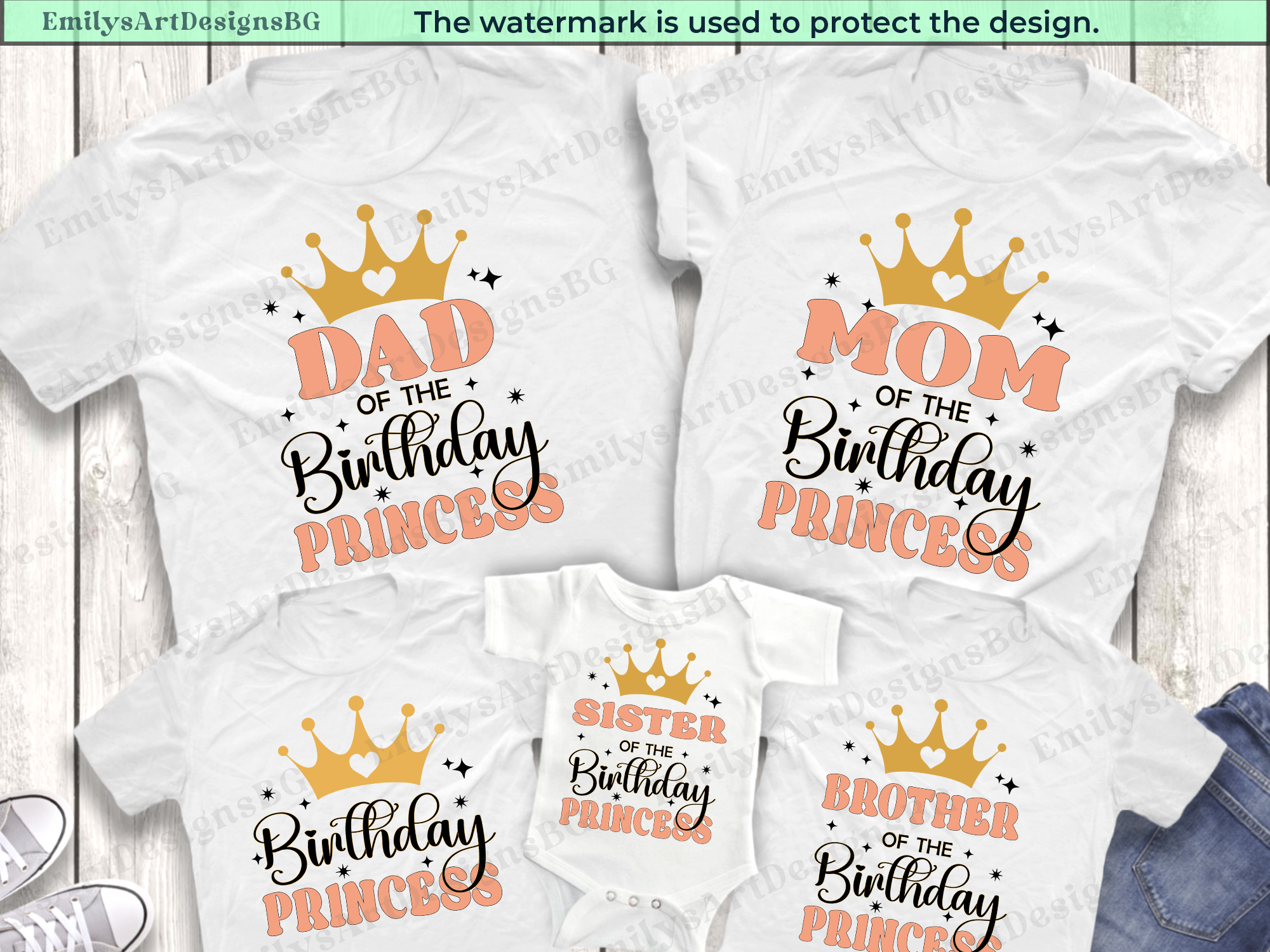 Custom Birthday Princess Family Shirts
