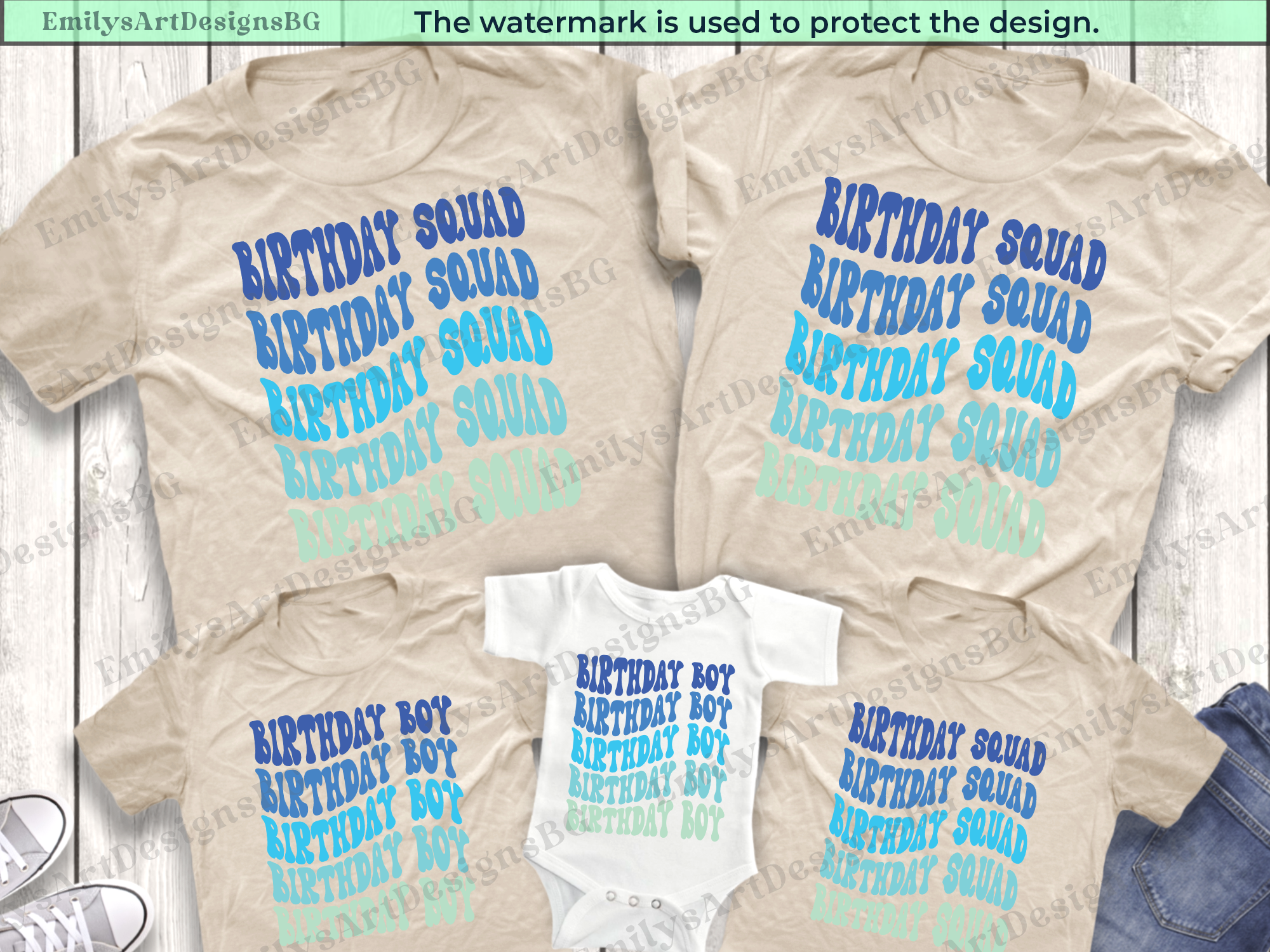 Birthday Boy and Birthday Squad Shirts