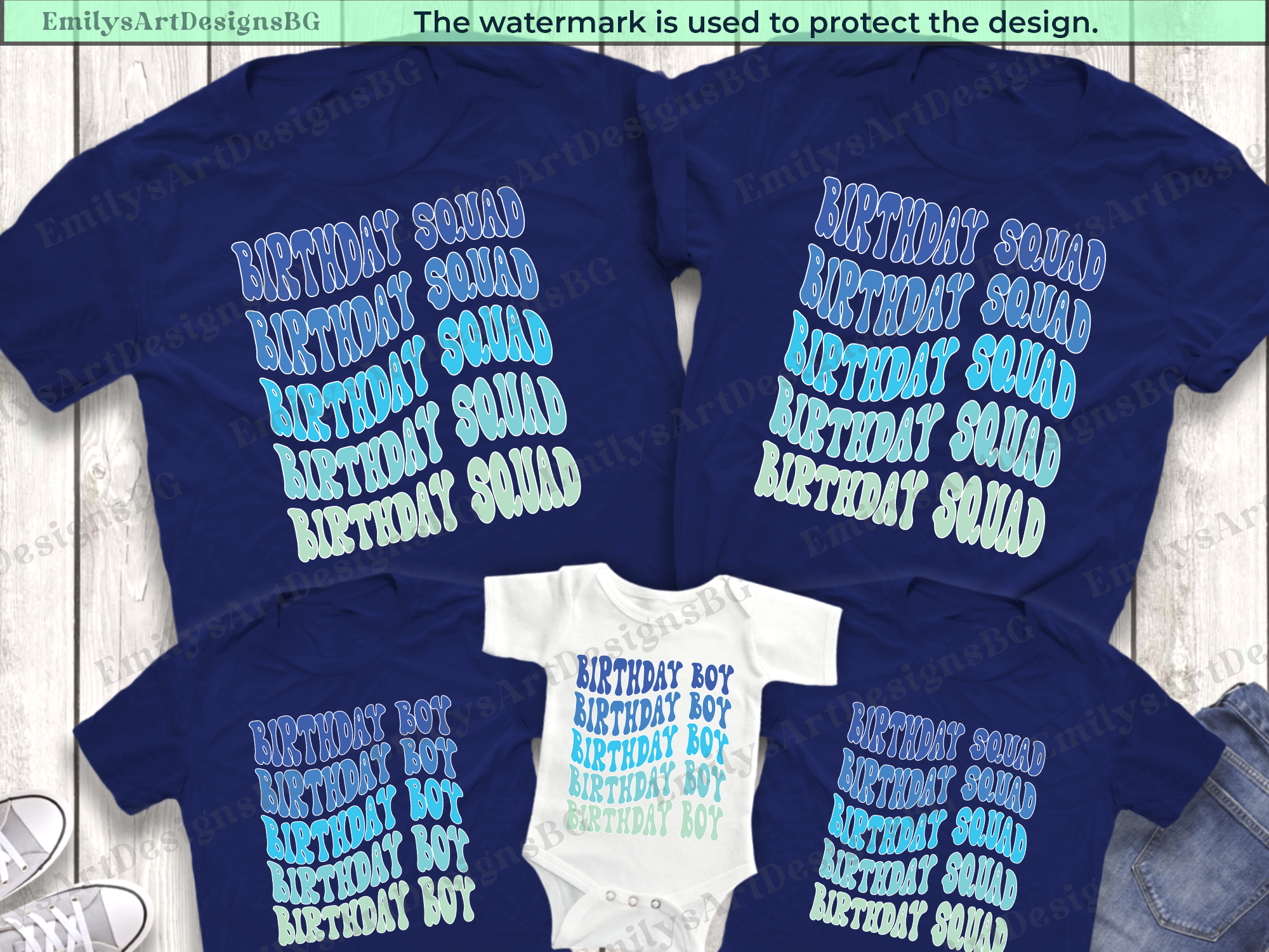 Birthday Boy and Birthday Squad Shirts