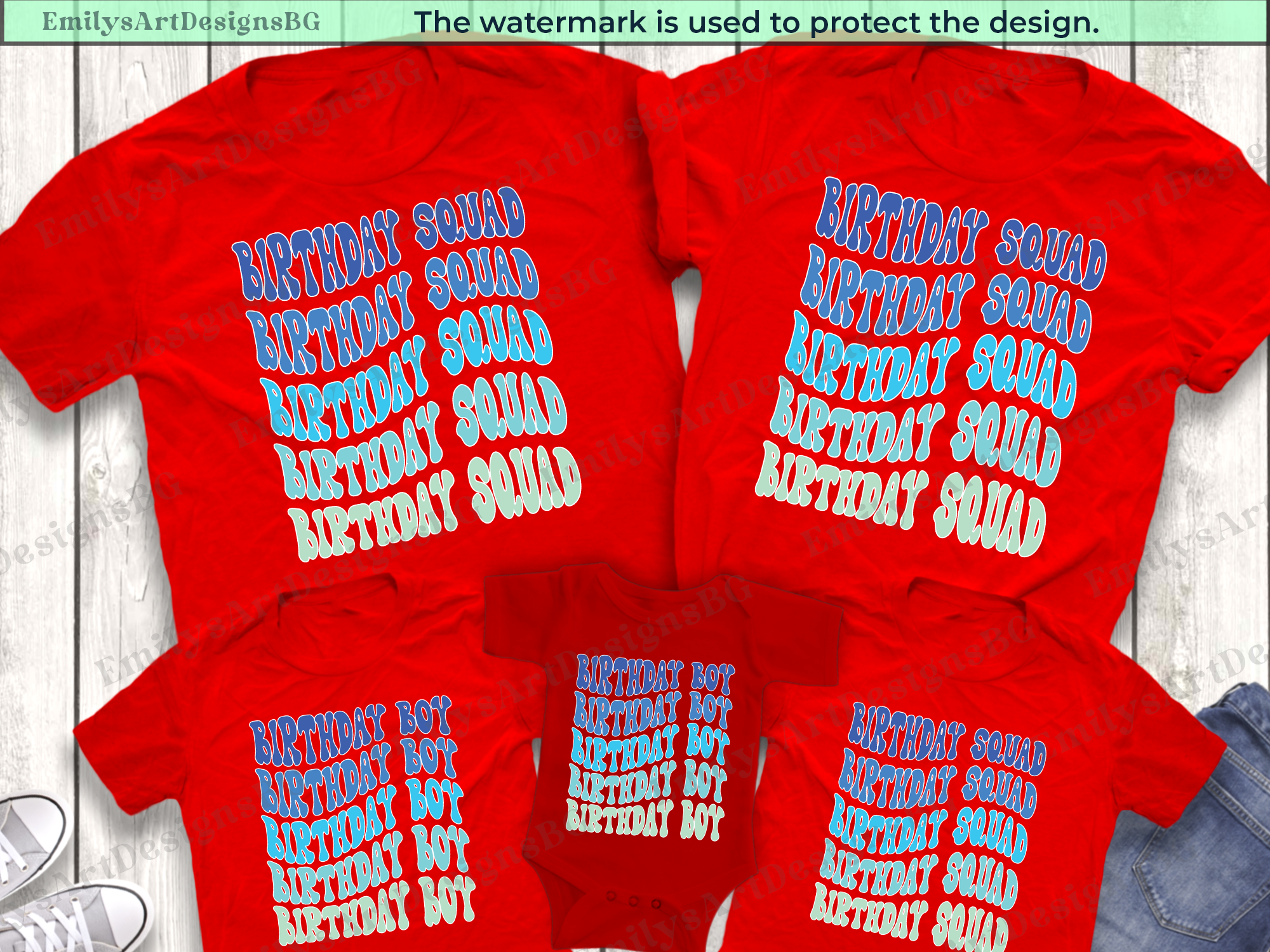 Birthday Boy and Birthday Squad Shirts