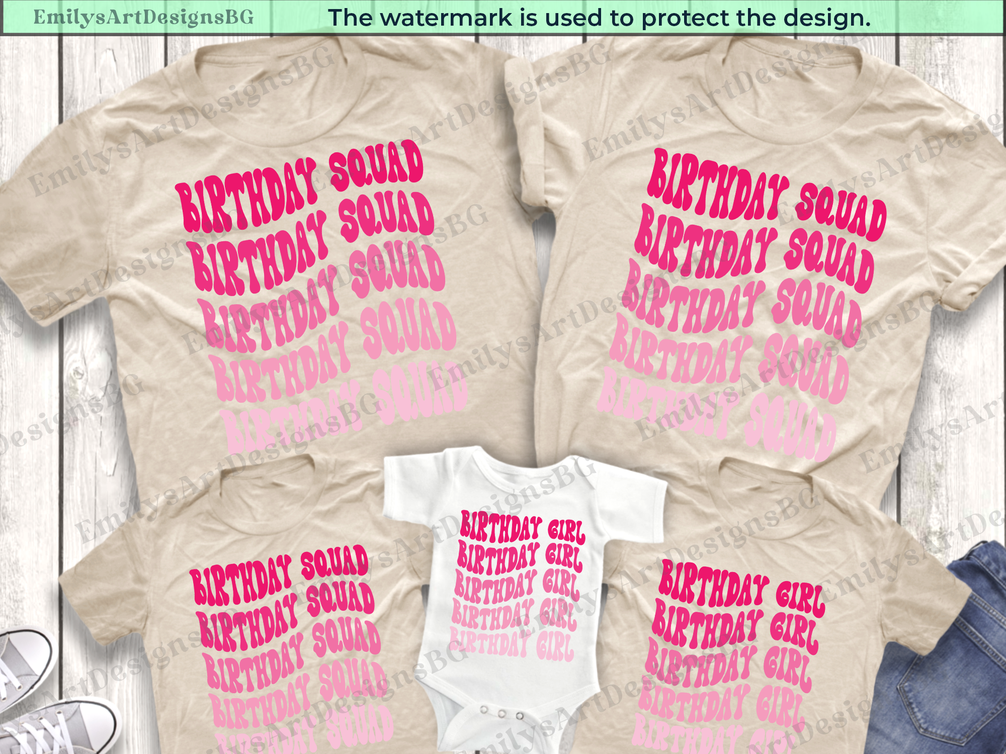 Birthday Girl and Birthday Squad Shirts