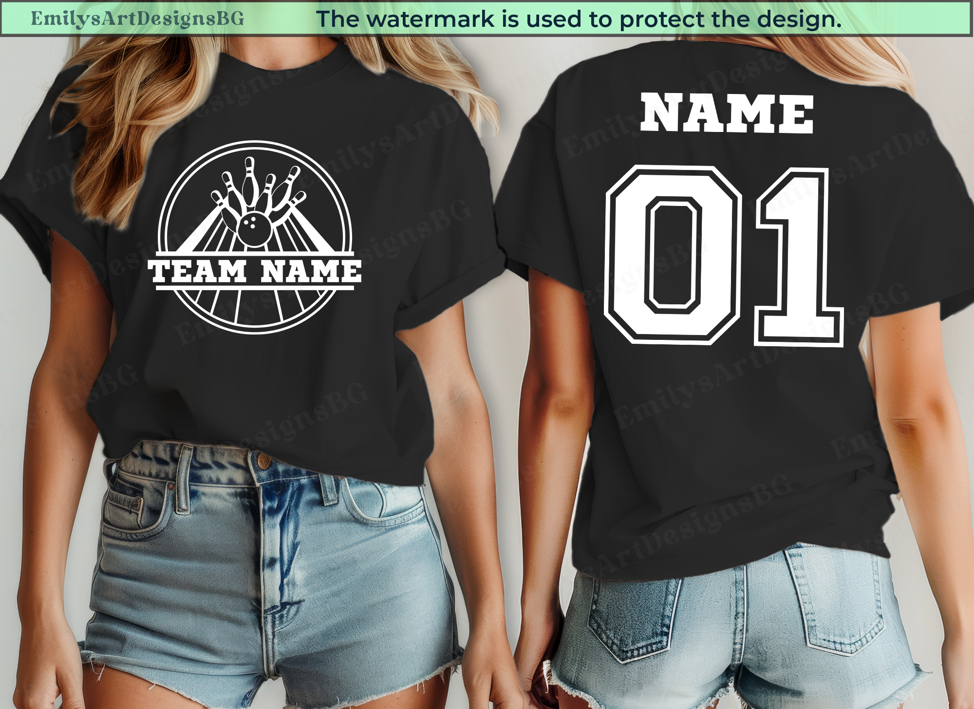 Custom Name Bowling Team T-shirt