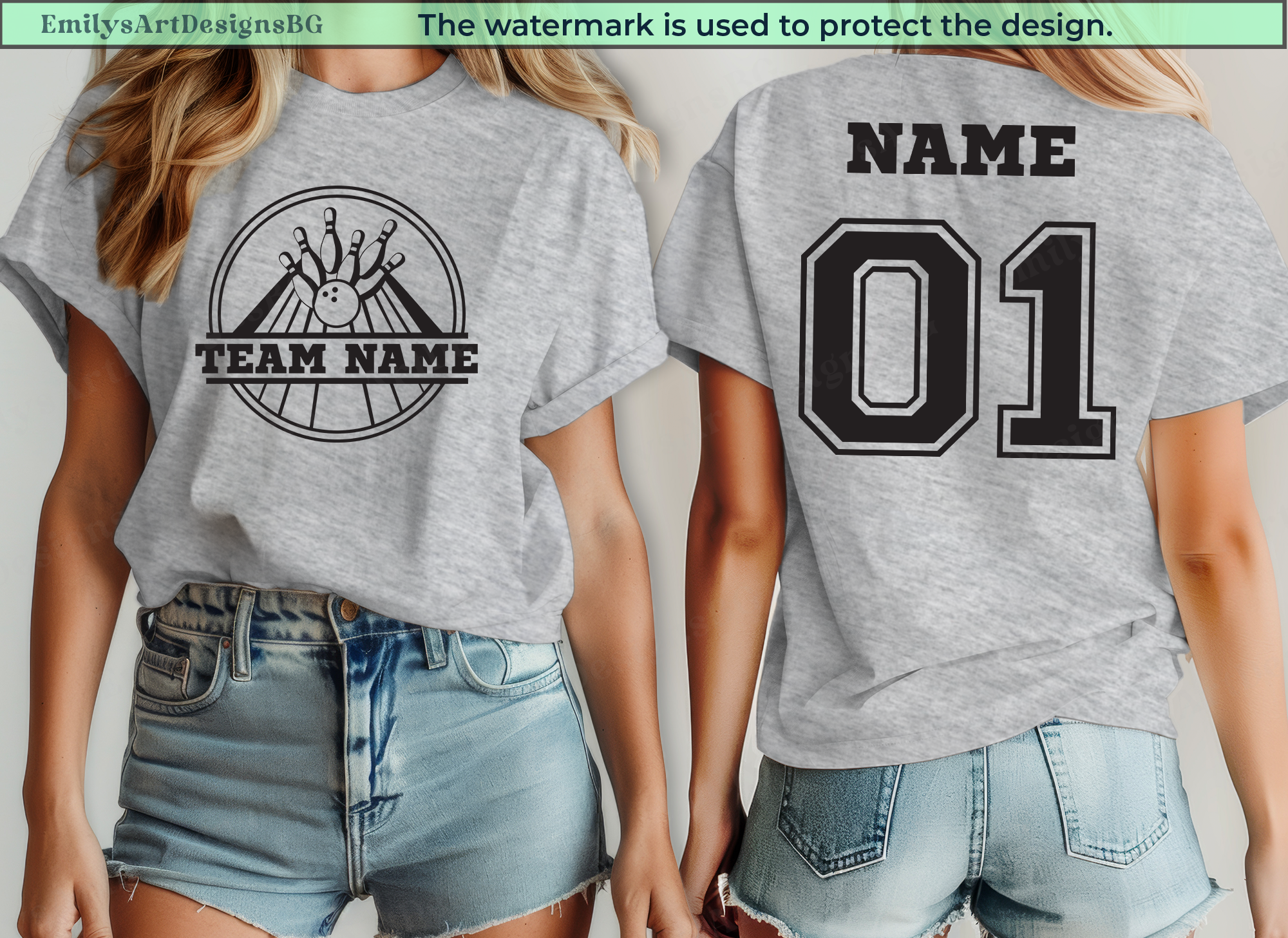 Custom Name Bowling Team T-shirt