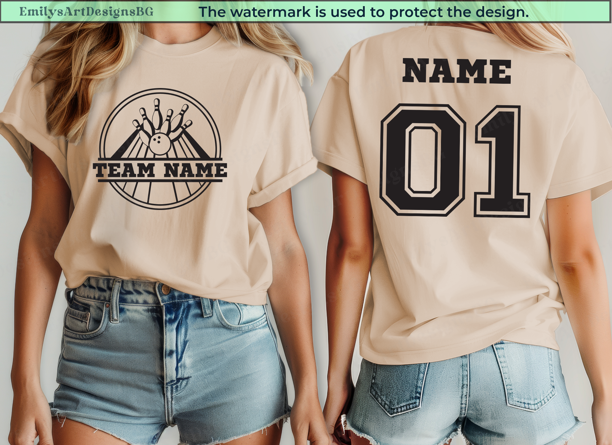 Custom Name Bowling Team T-shirt