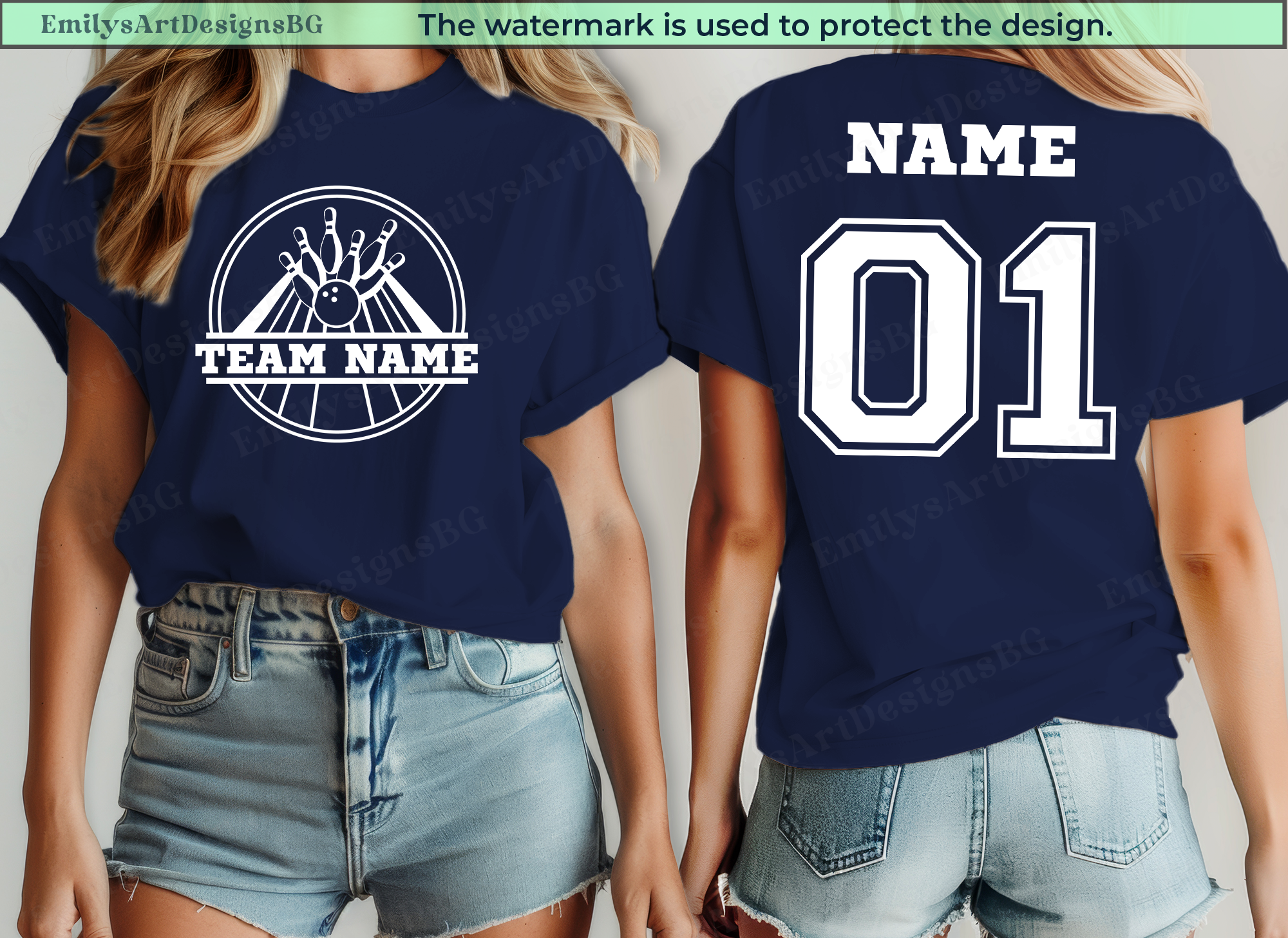 Custom Name Bowling Team T-shirt
